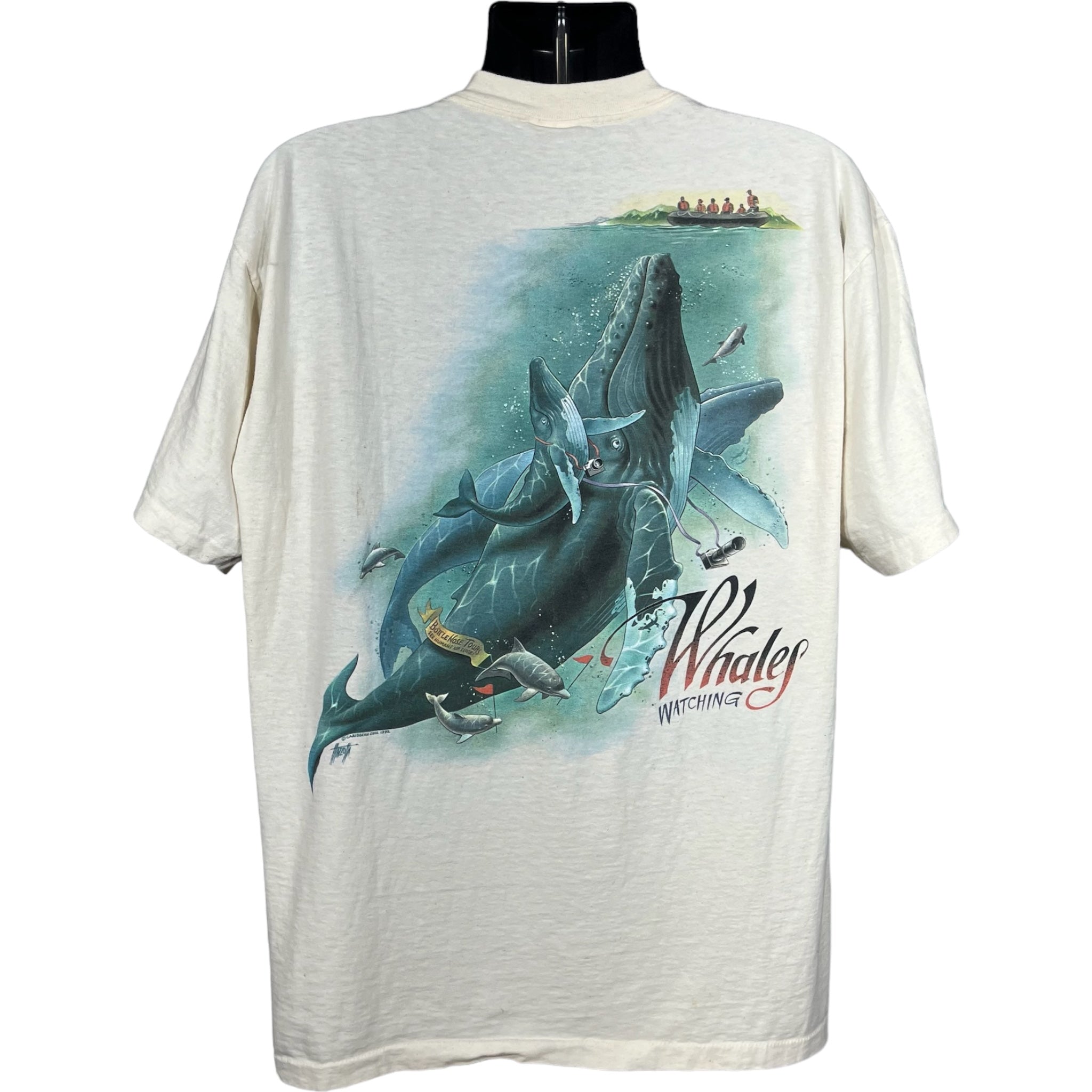 Vintage Caribbean Soul Whale Watching Nature Tee 90s