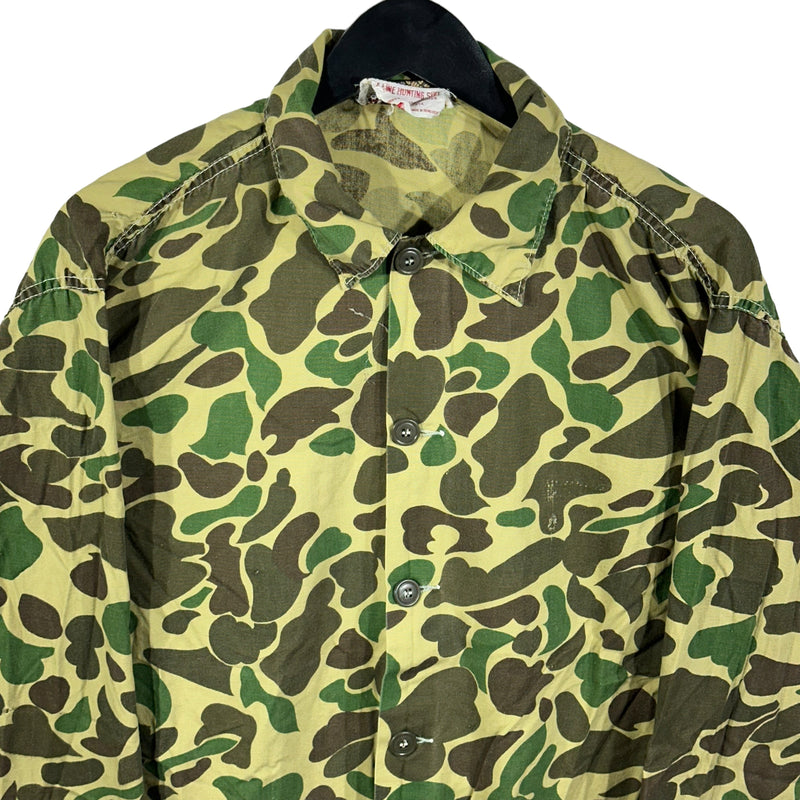 Vintage Distressed Camo Button Up