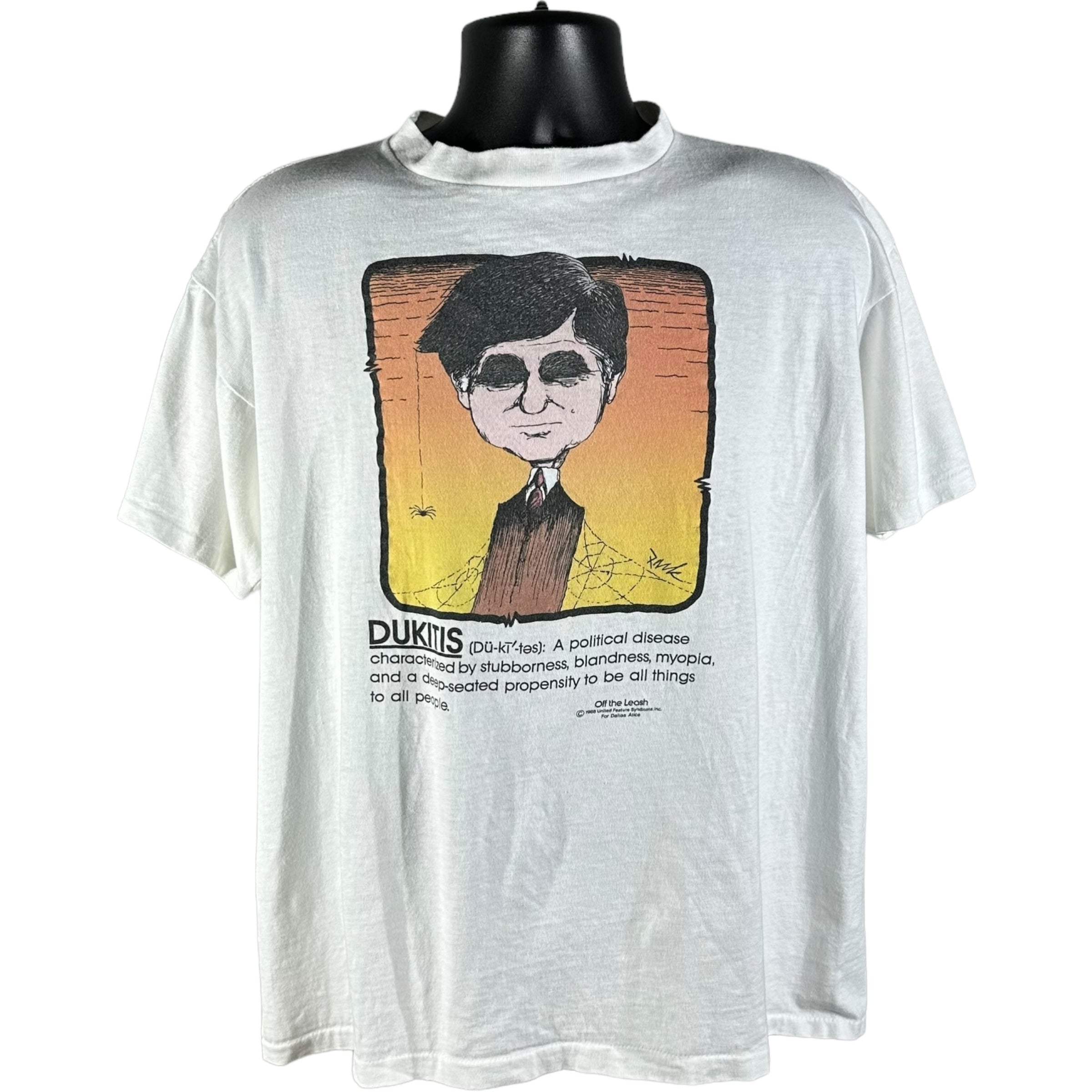 Vintage Dukitis Political Cartoon Tee