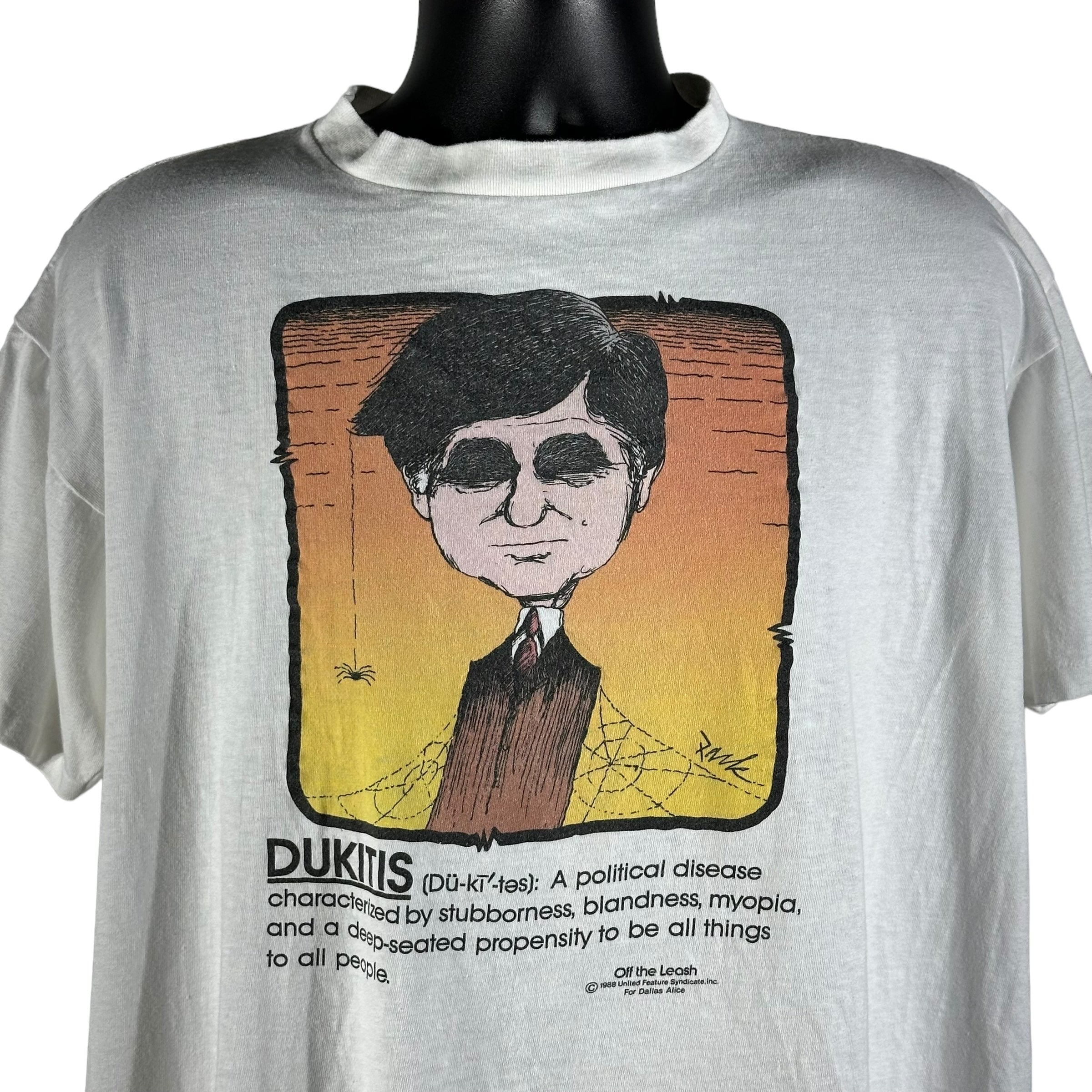 Vintage Dukitis Political Cartoon Tee