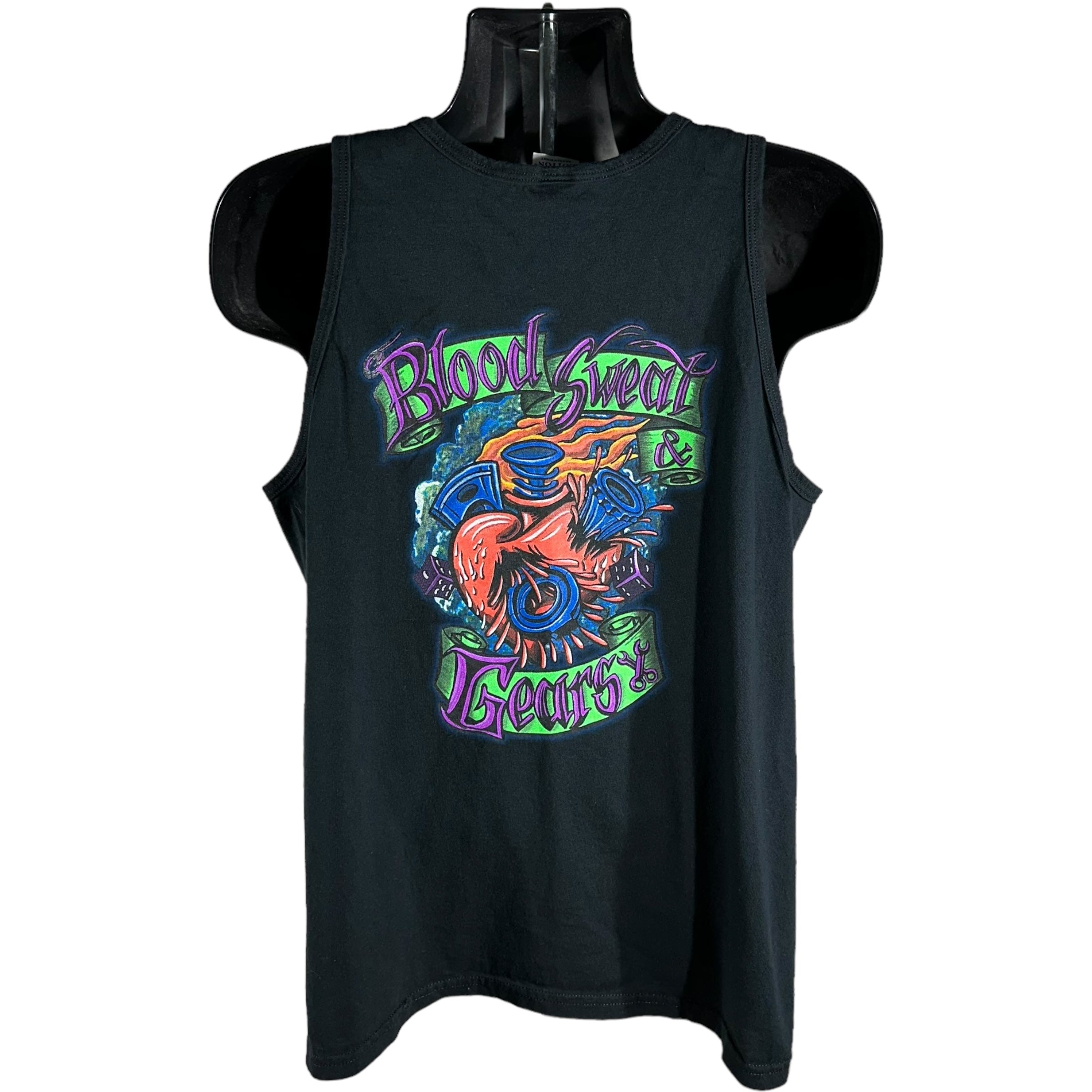 Vintage Blood Sweat And Gears Mullet Tank Top Tee