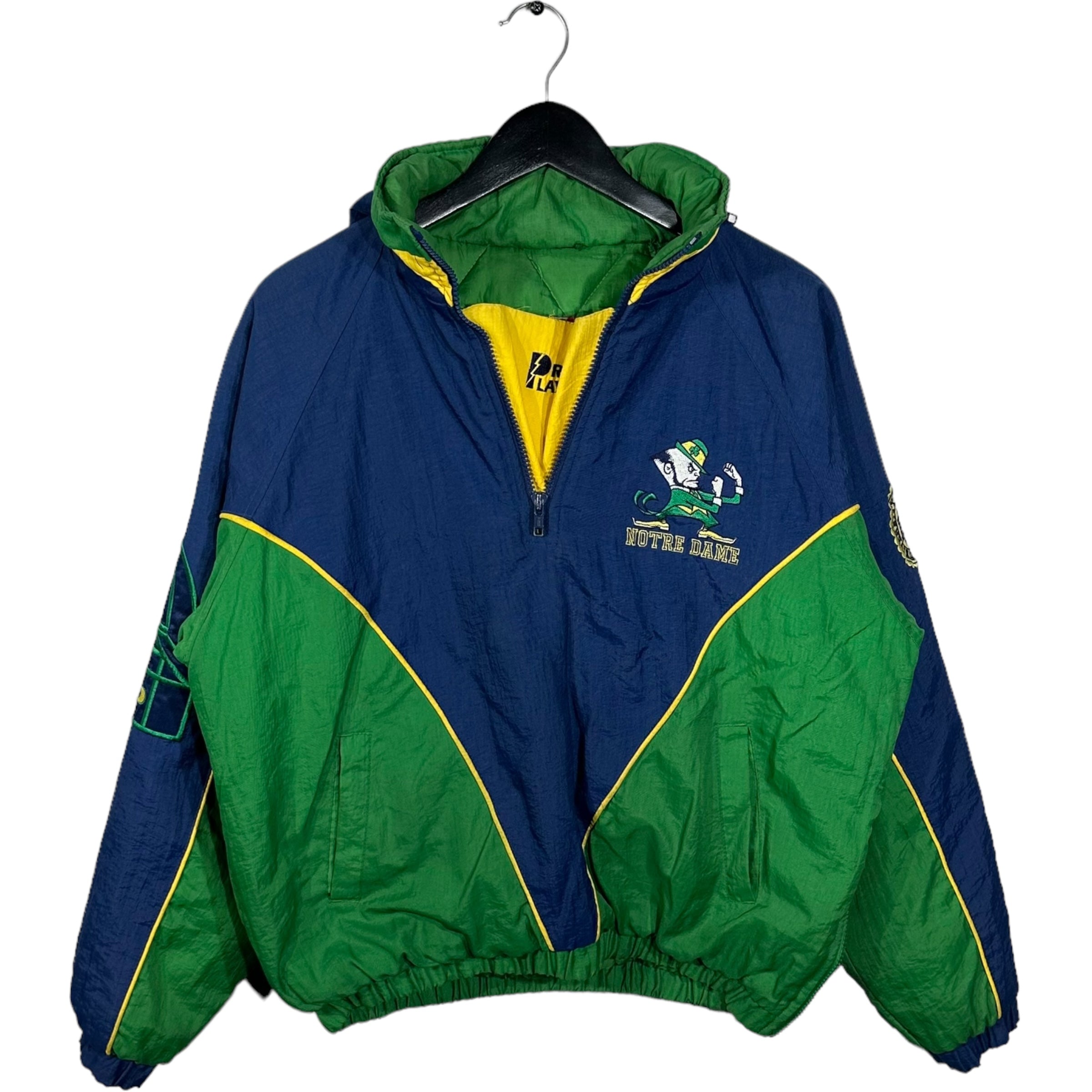Vintage University Of Notre Dame 1/4 Zip Pro Player Jacket