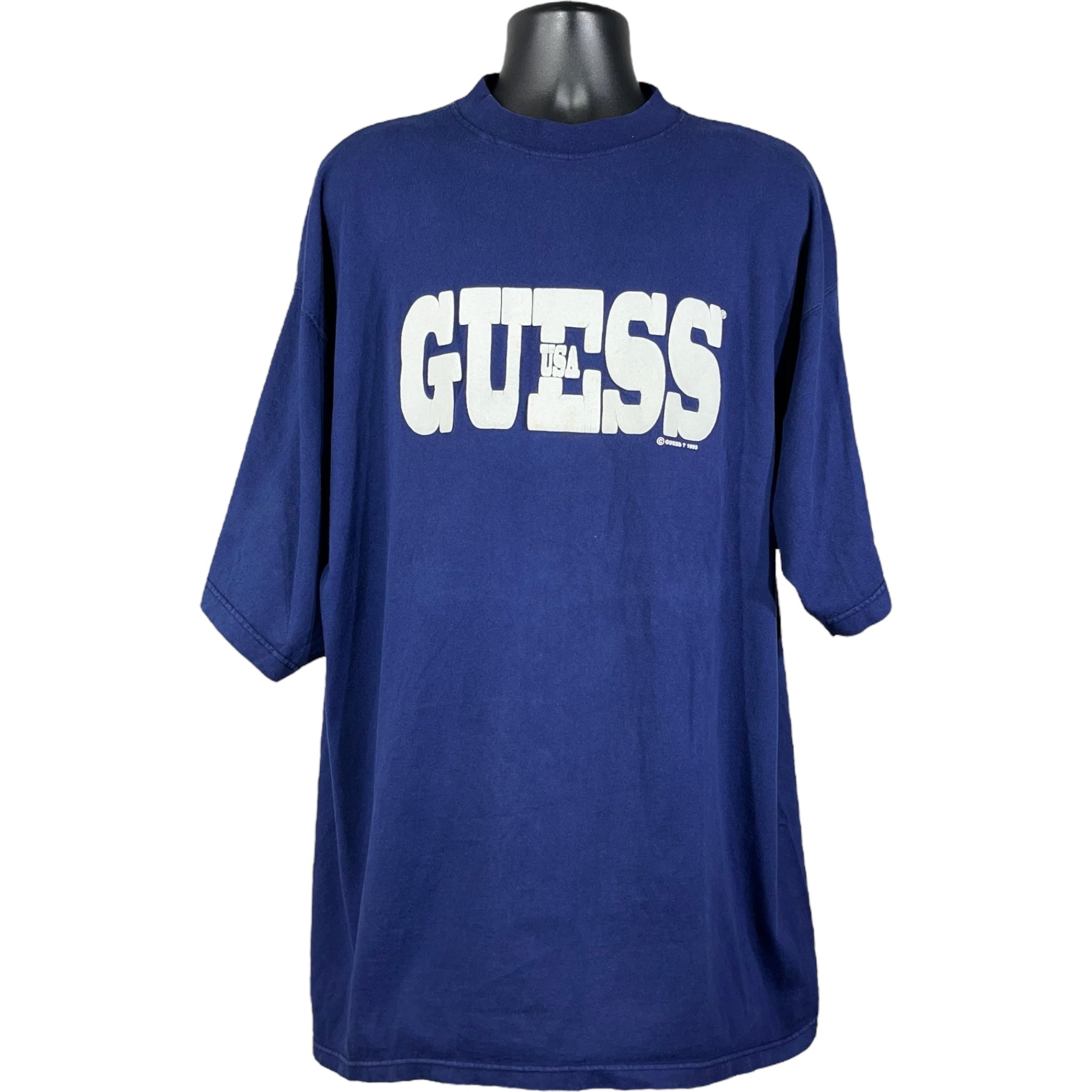 Vintage Guess Puff Print Spellout Tee 90s