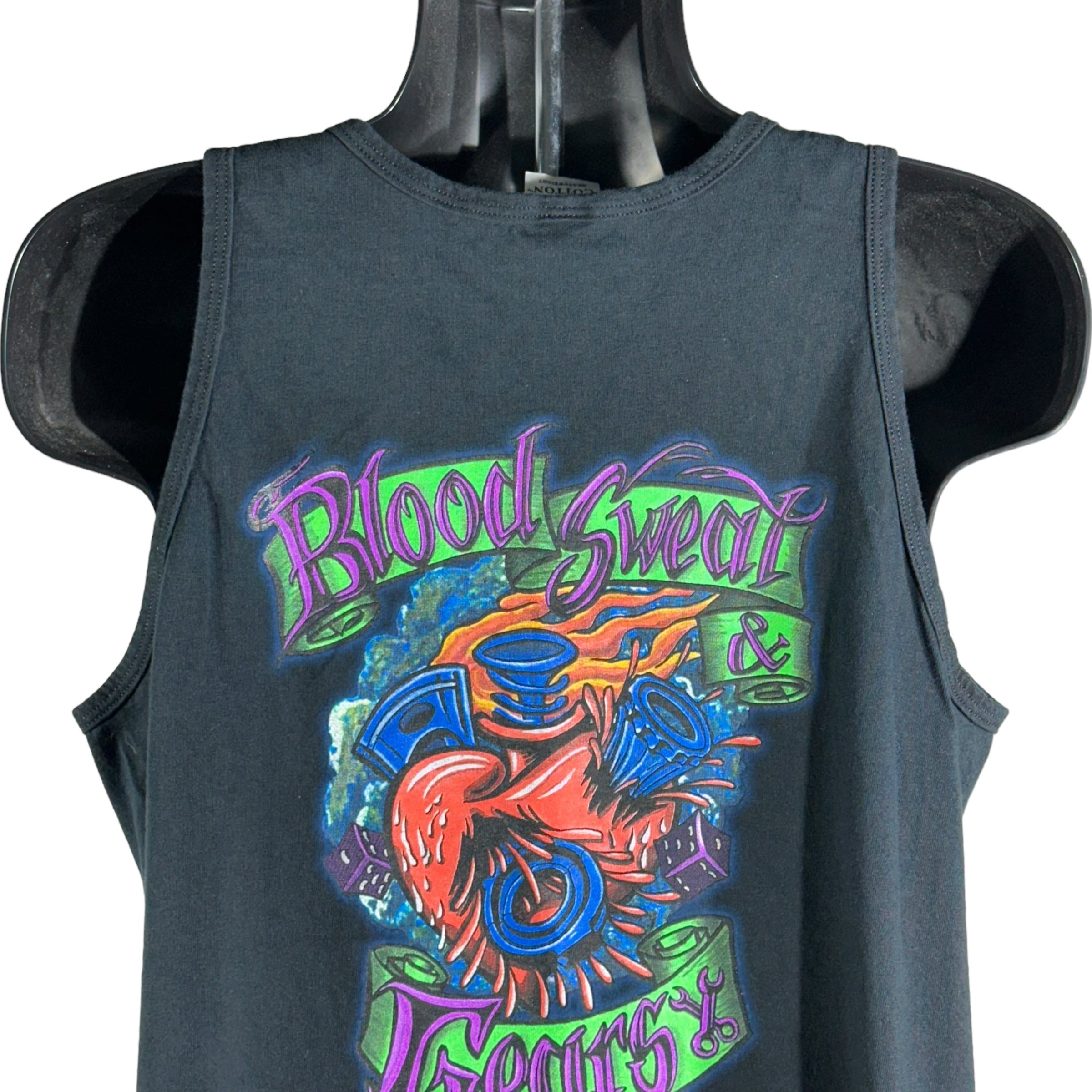 Vintage Blood Sweat And Gears Mullet Tank Top Tee