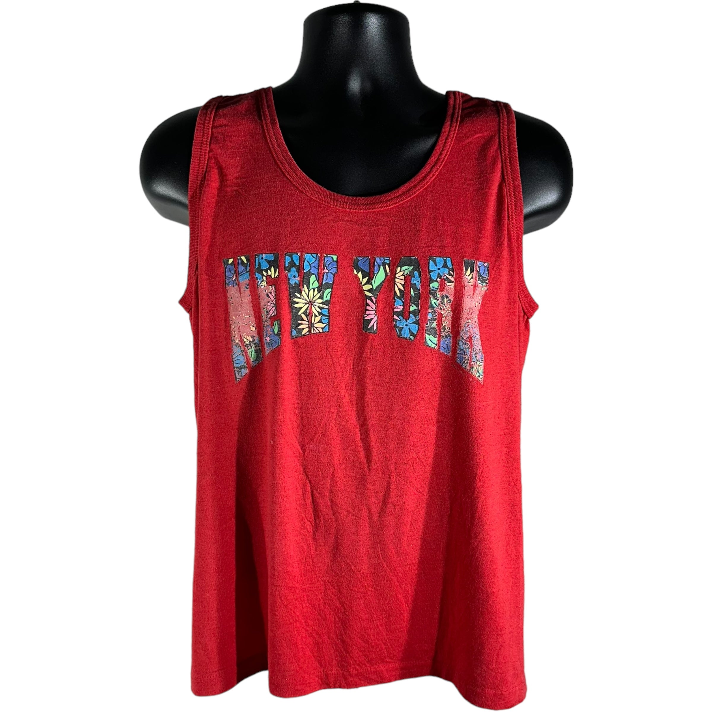 Vintage New York Spellout Distressed Tank Top