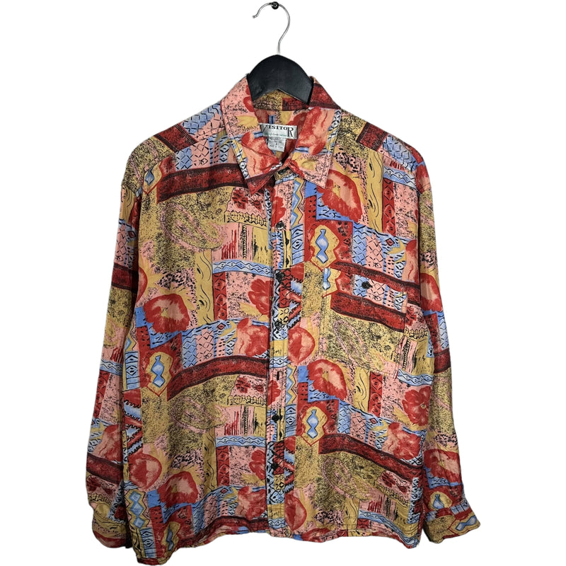 Vintage Flower Pattern Button Down