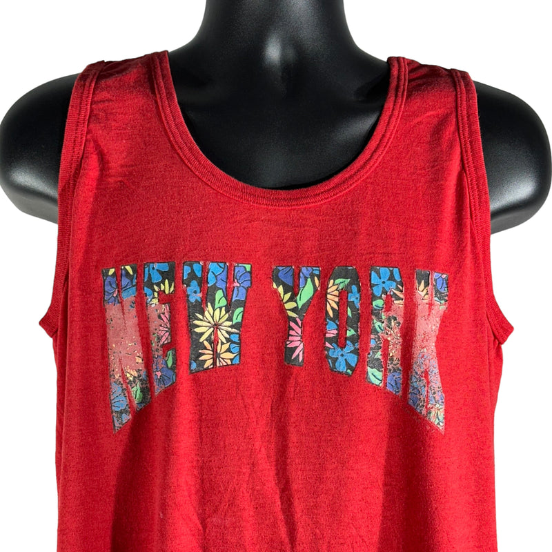 Vintage New York Spellout Distressed Tank Top