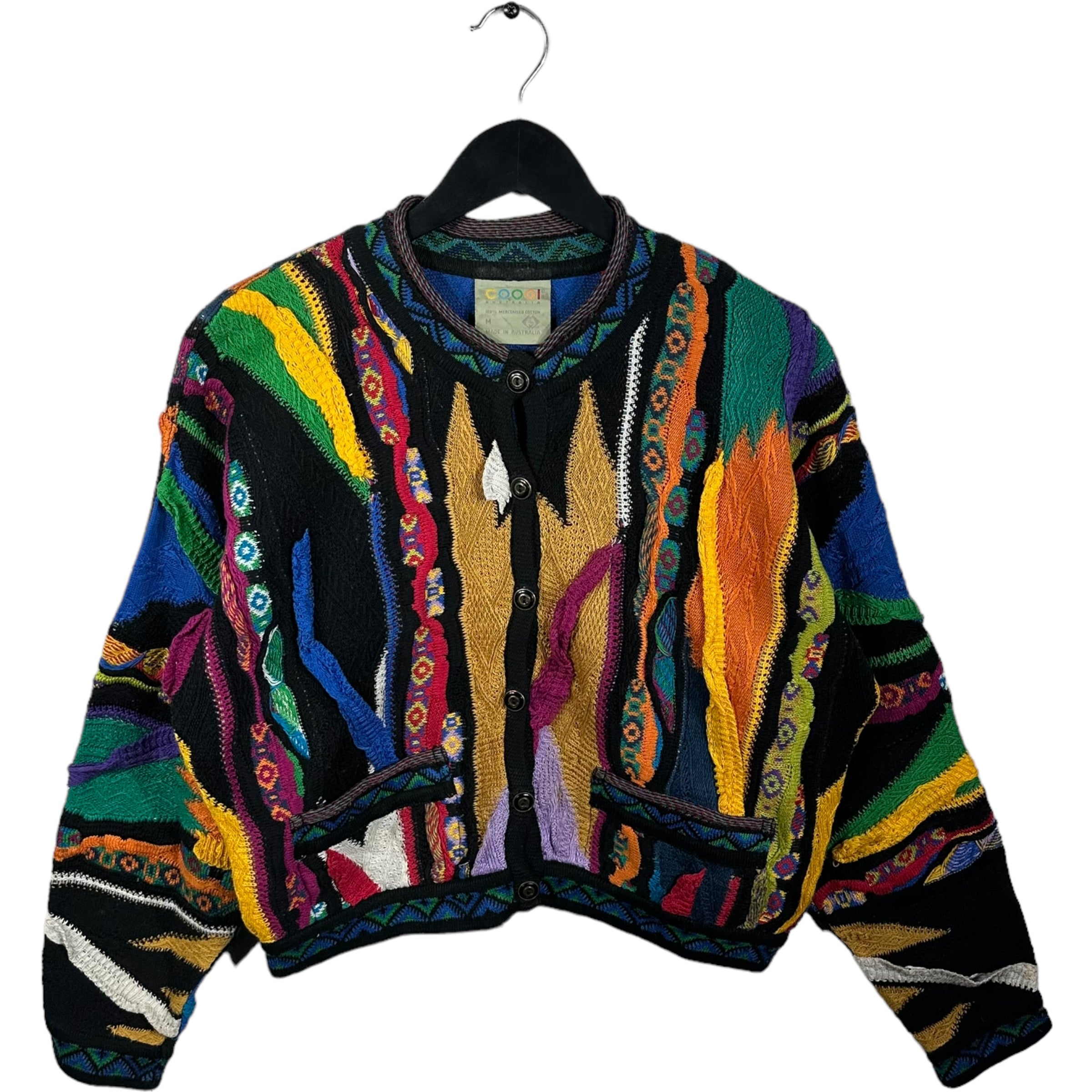 Vintage Coogi Stripe 3D Knit Cardigan Sweater