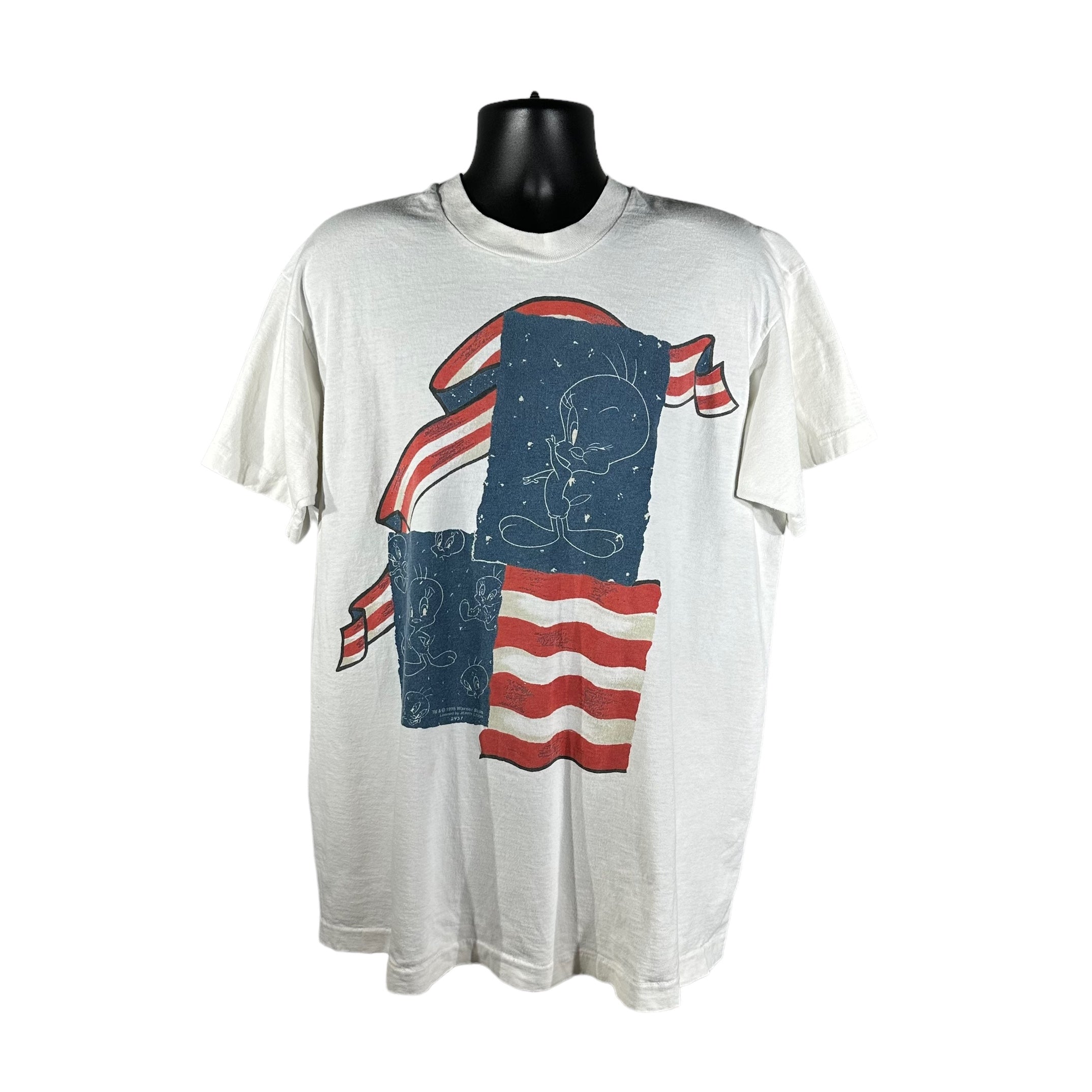 Vintage American Flag Tweety Bird Tee 1995