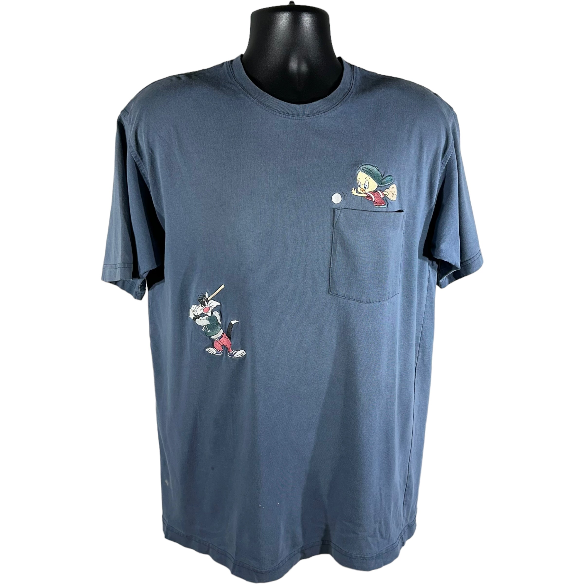 Vintage Tweety & Sylvester Baseball Pocket Tee