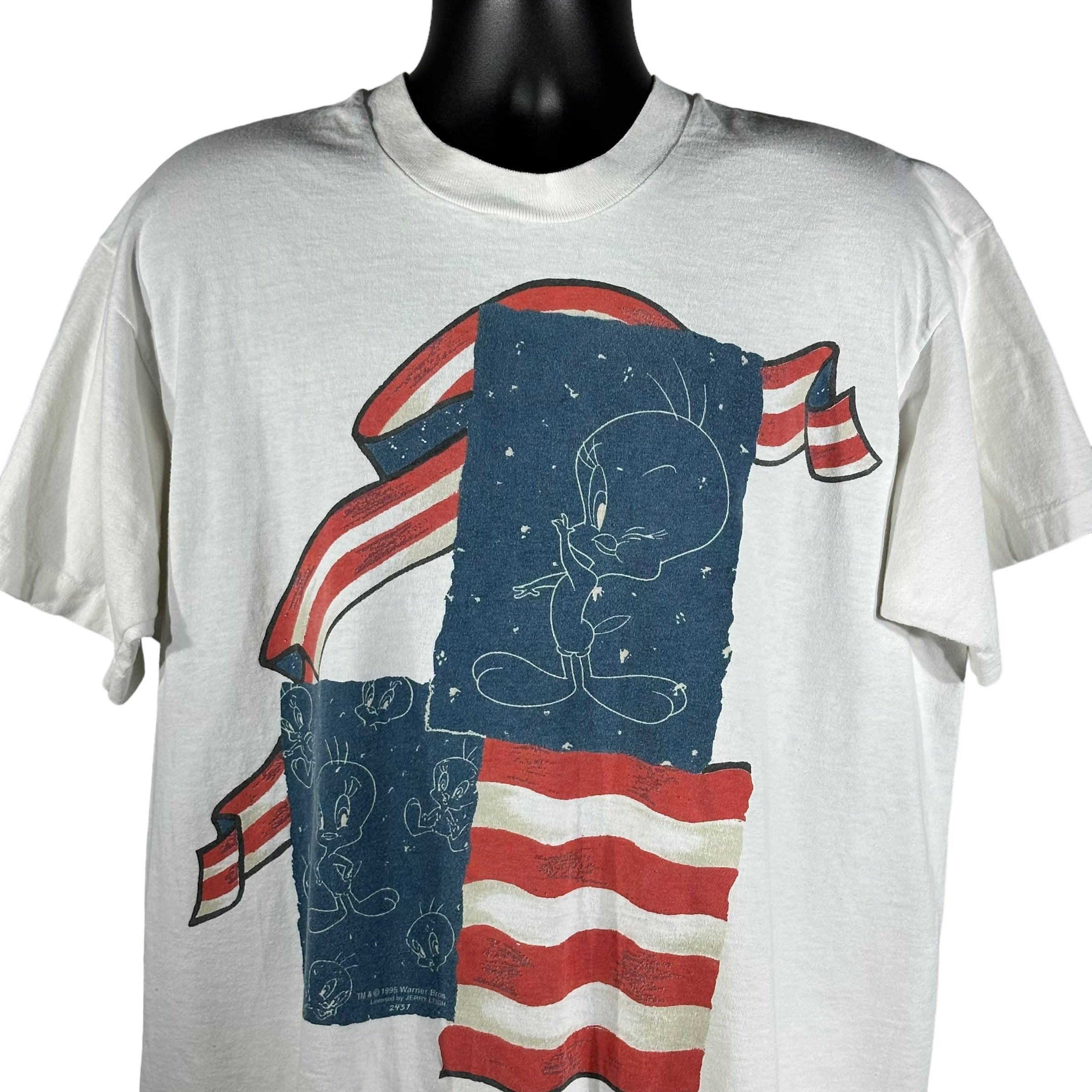 Vintage American Flag Tweety Bird Tee 1995