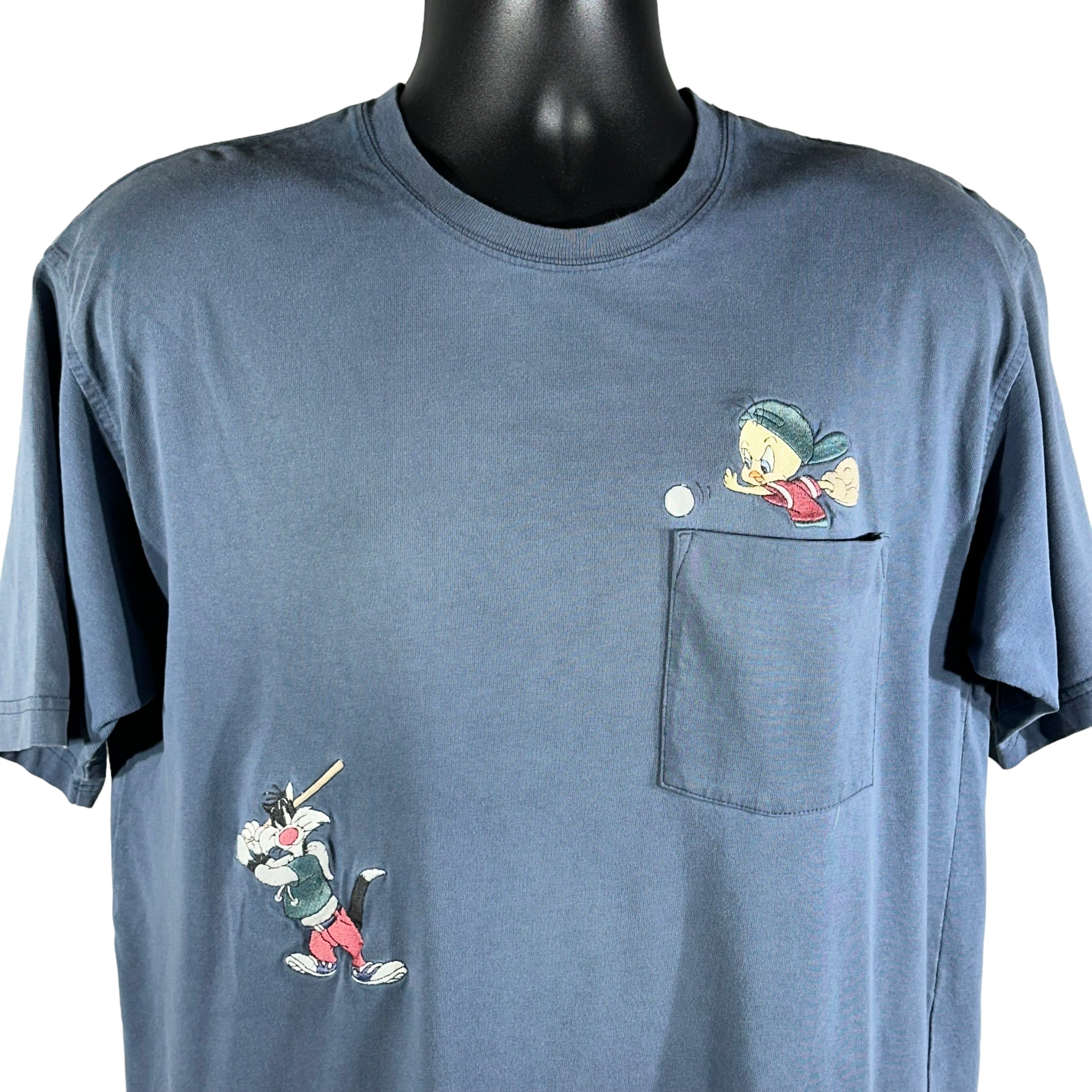 Vintage Tweety & Sylvester Baseball Pocket Tee