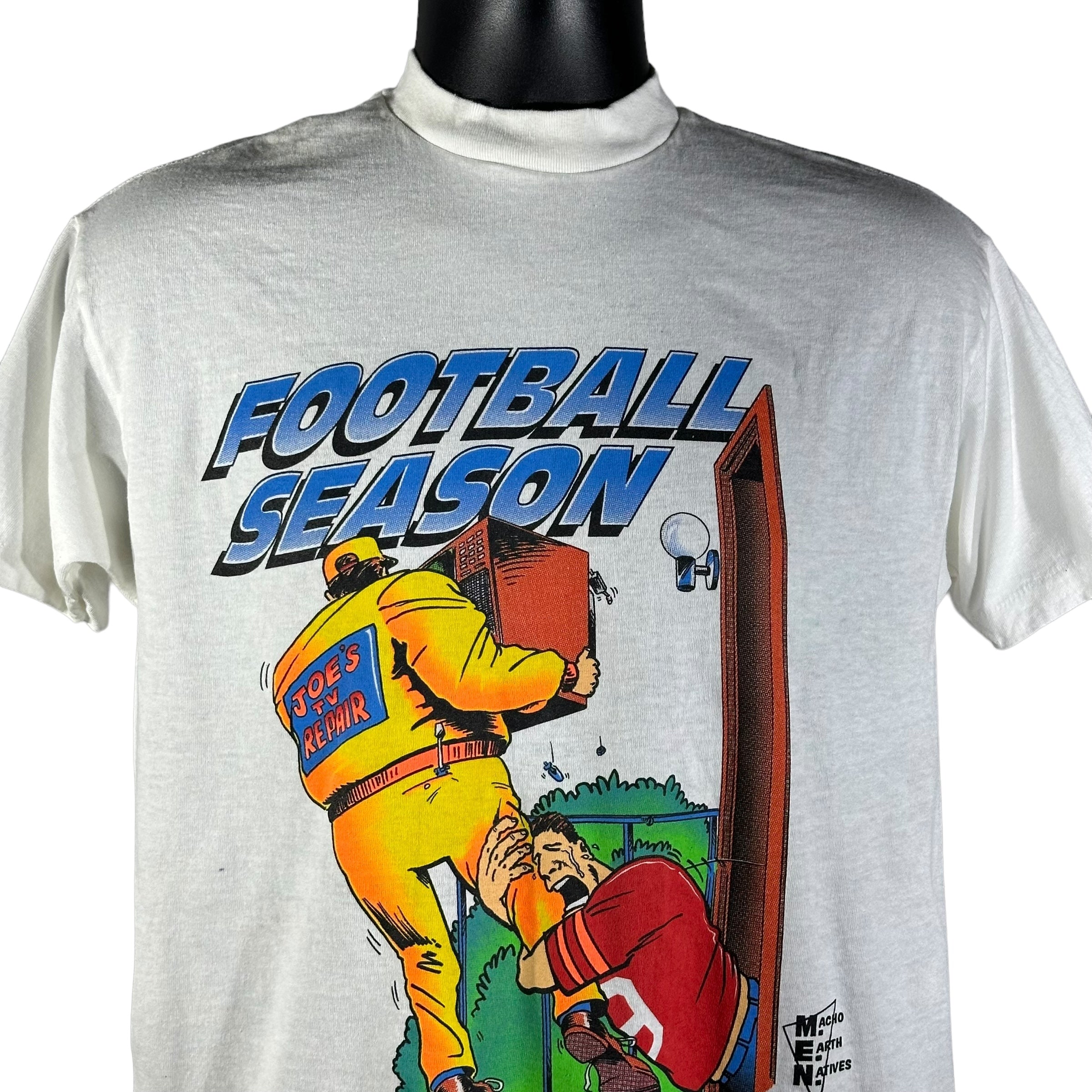 Vintage Football Season Nightmares! Joes Tv Repair Tee 1991