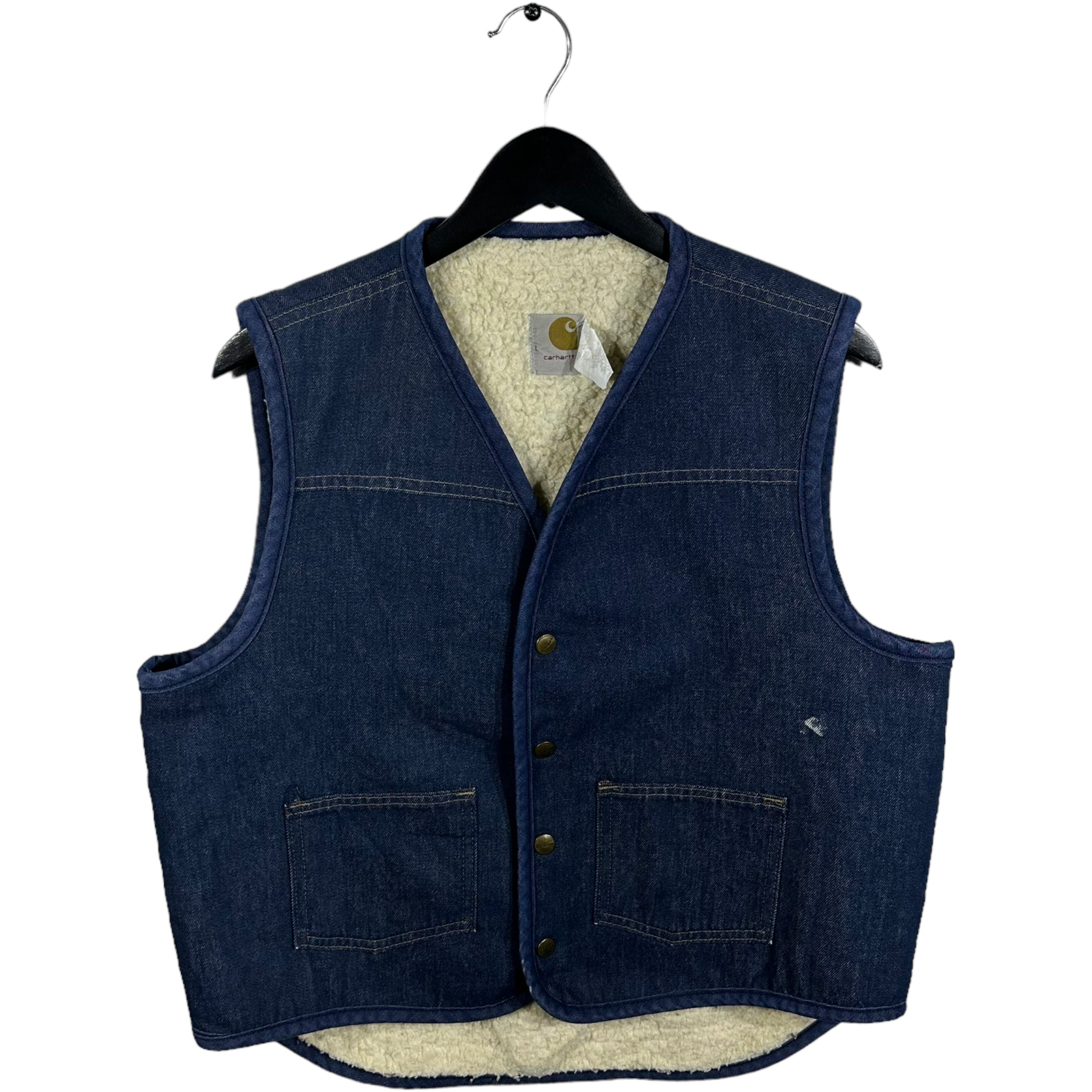 Vintage Carhartt Sherpa Lined Denim Vest