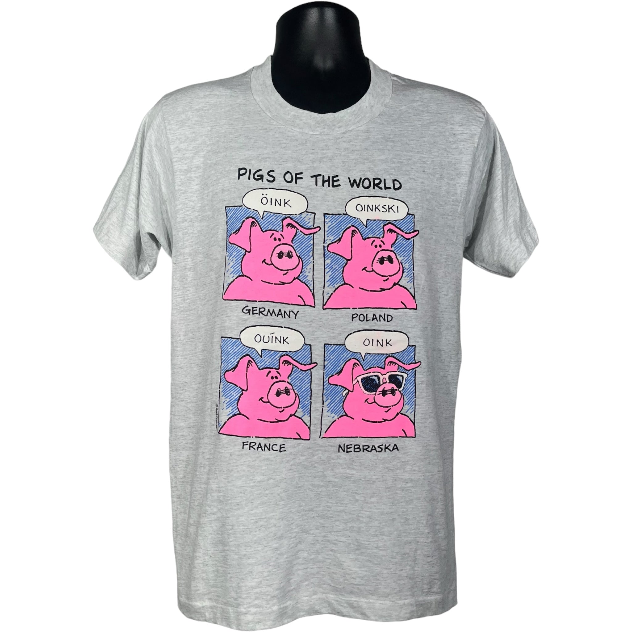 Vintage "Pigs Of The World" Art Parody Tee