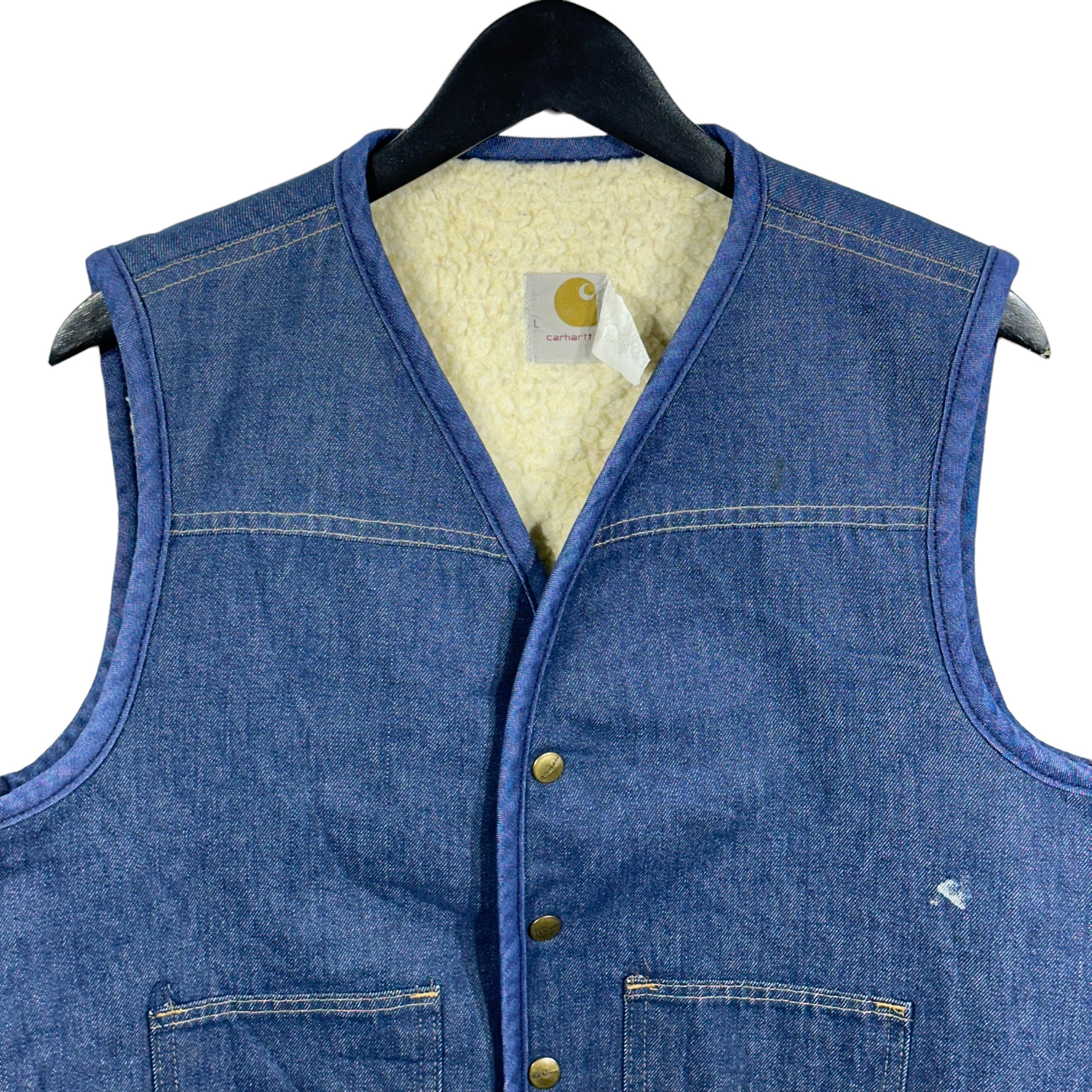 Vintage Carhartt Sherpa Lined Denim Vest