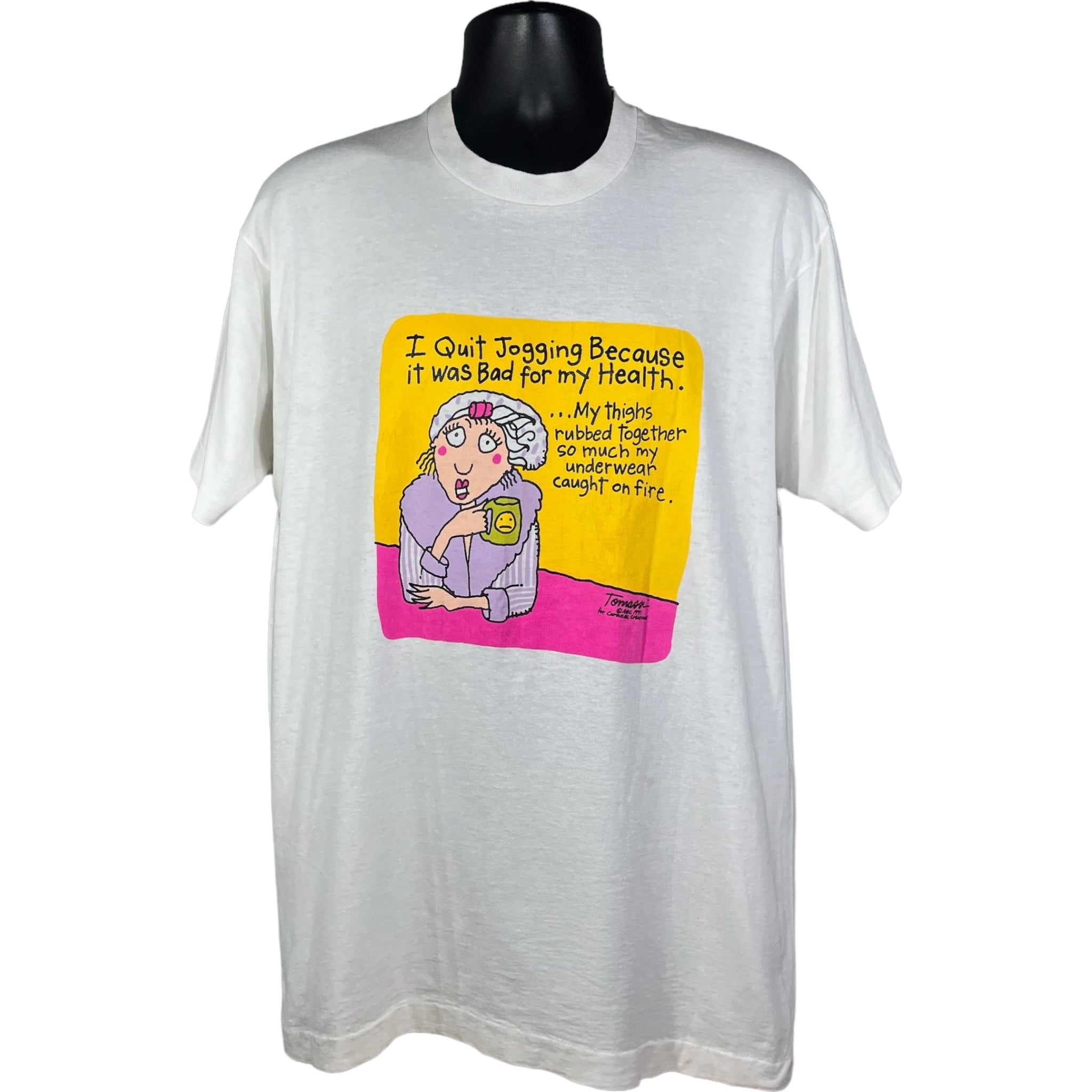 Vintage "I Quite Jogging..." Humor Tee 90s