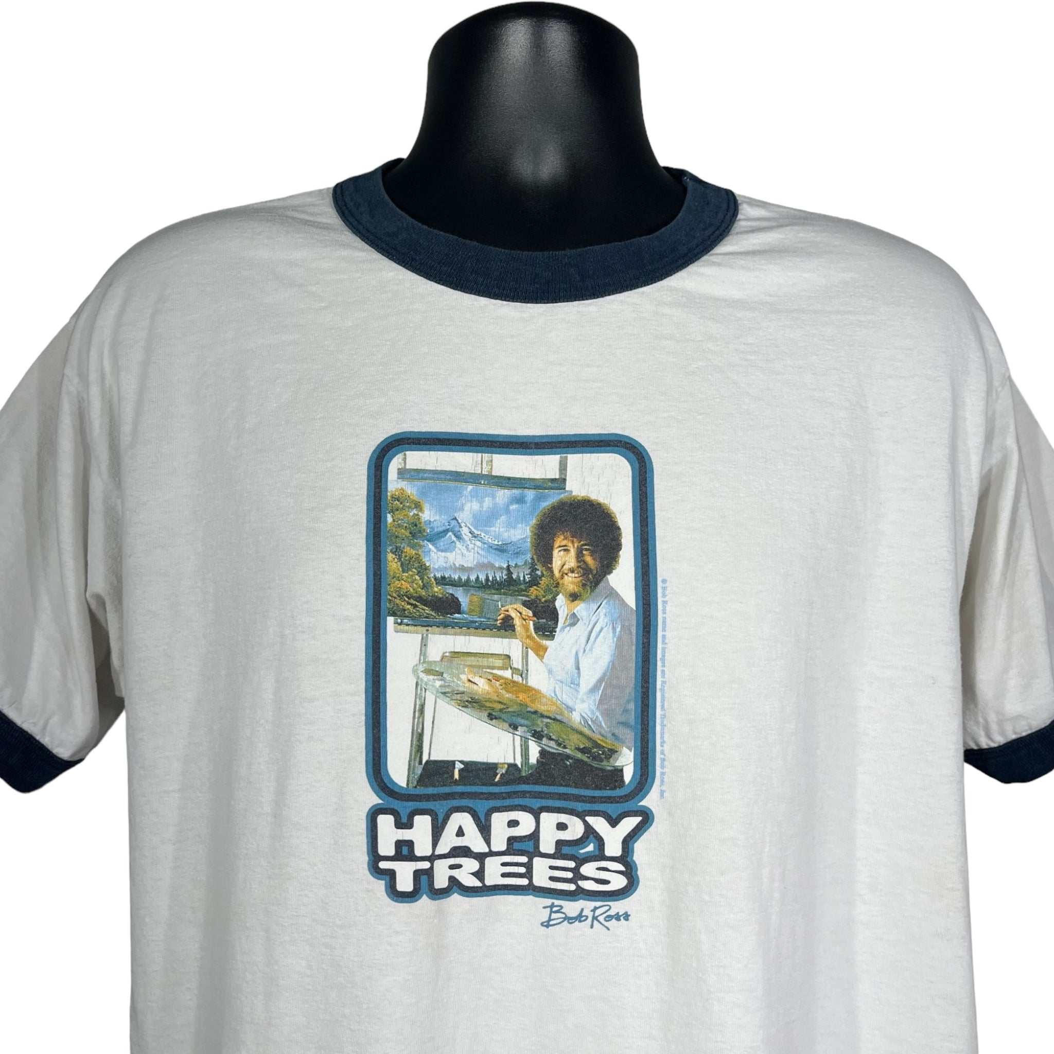 Vintage Bob Ross "Happy Trees" Ringer Tee