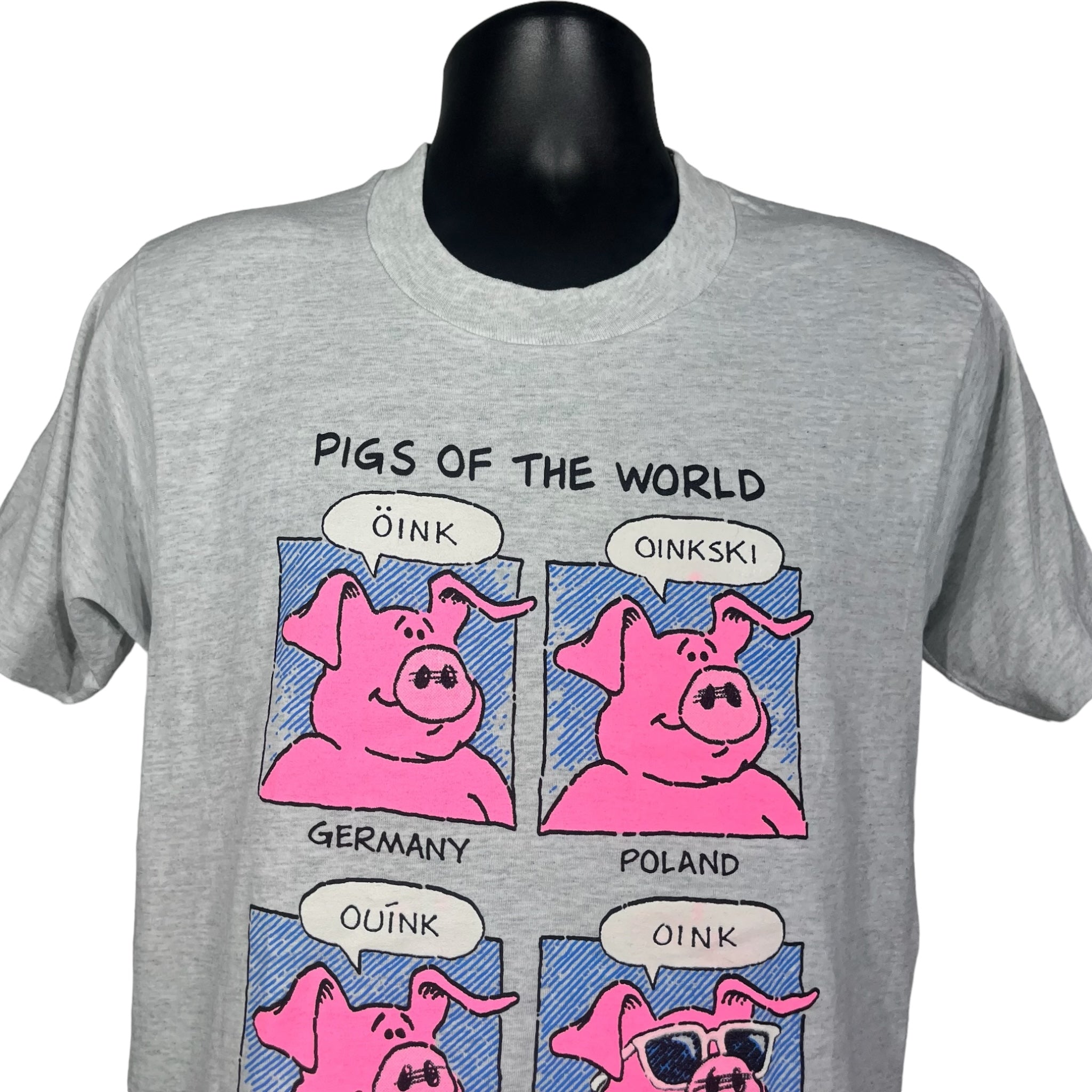 Vintage "Pigs Of The World" Art Parody Tee