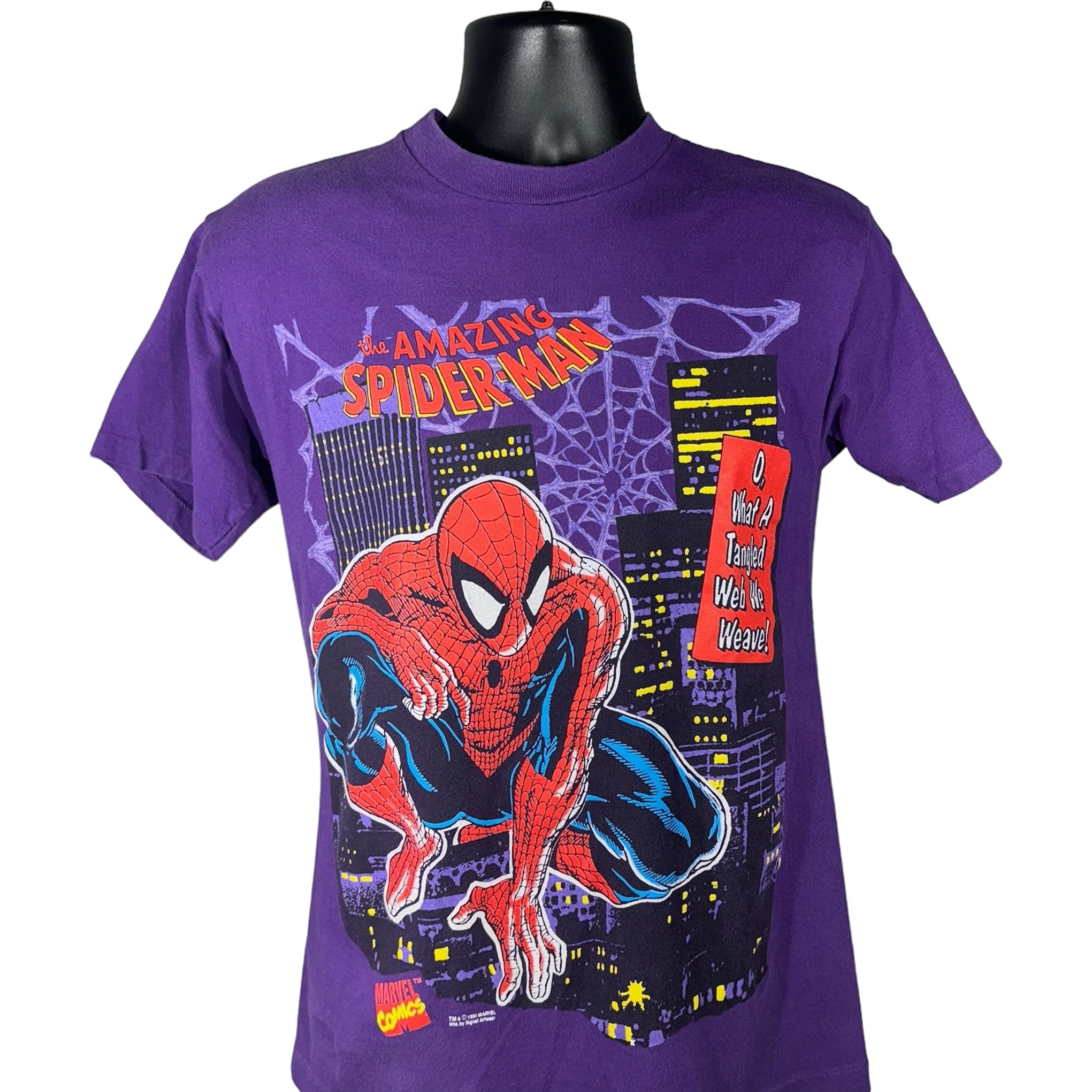 Vintage The Amazing Spiderman "What A Tangled Web We Weave" Tee 1993