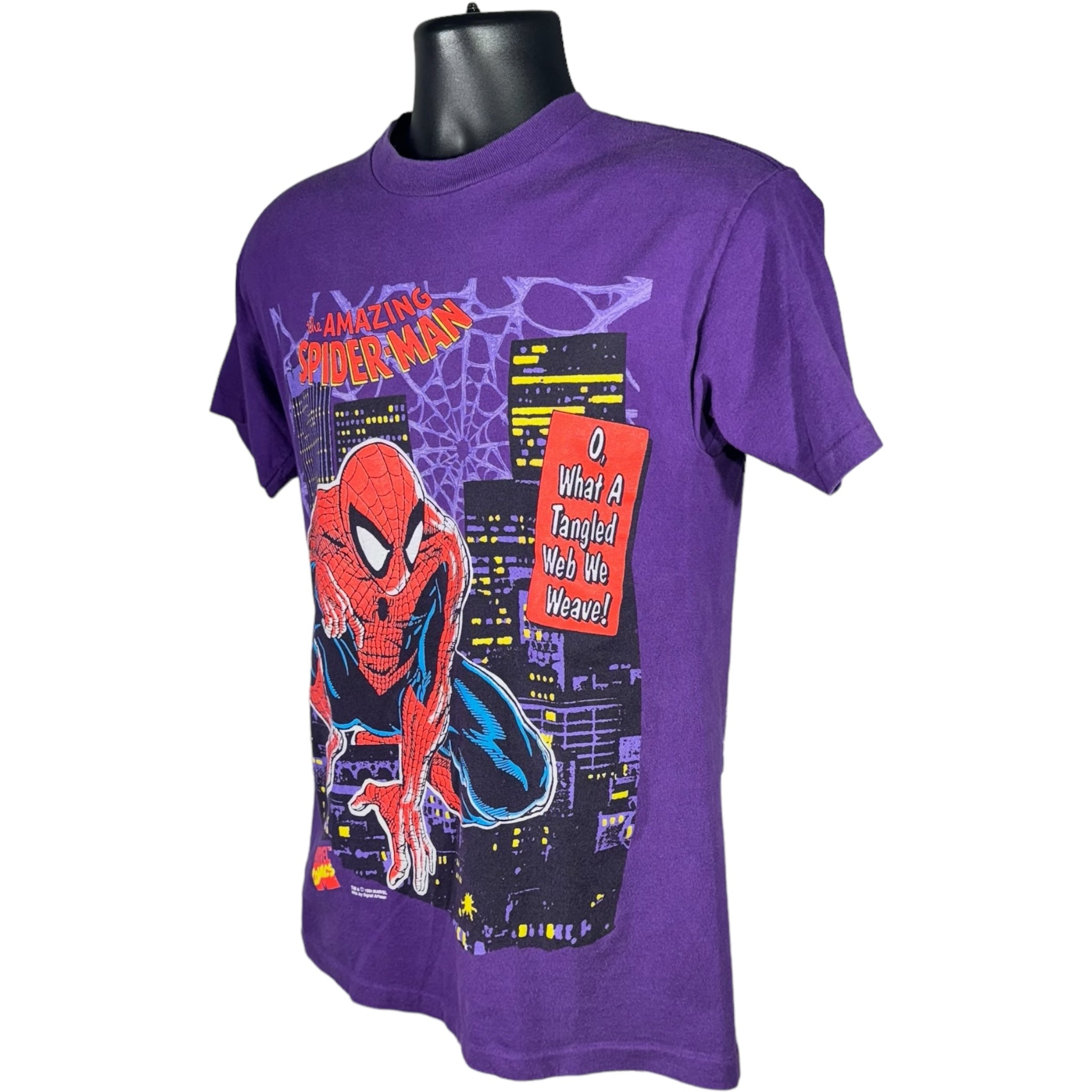 Vintage The Amazing Spiderman "What A Tangled Web We Weave" Tee 1993