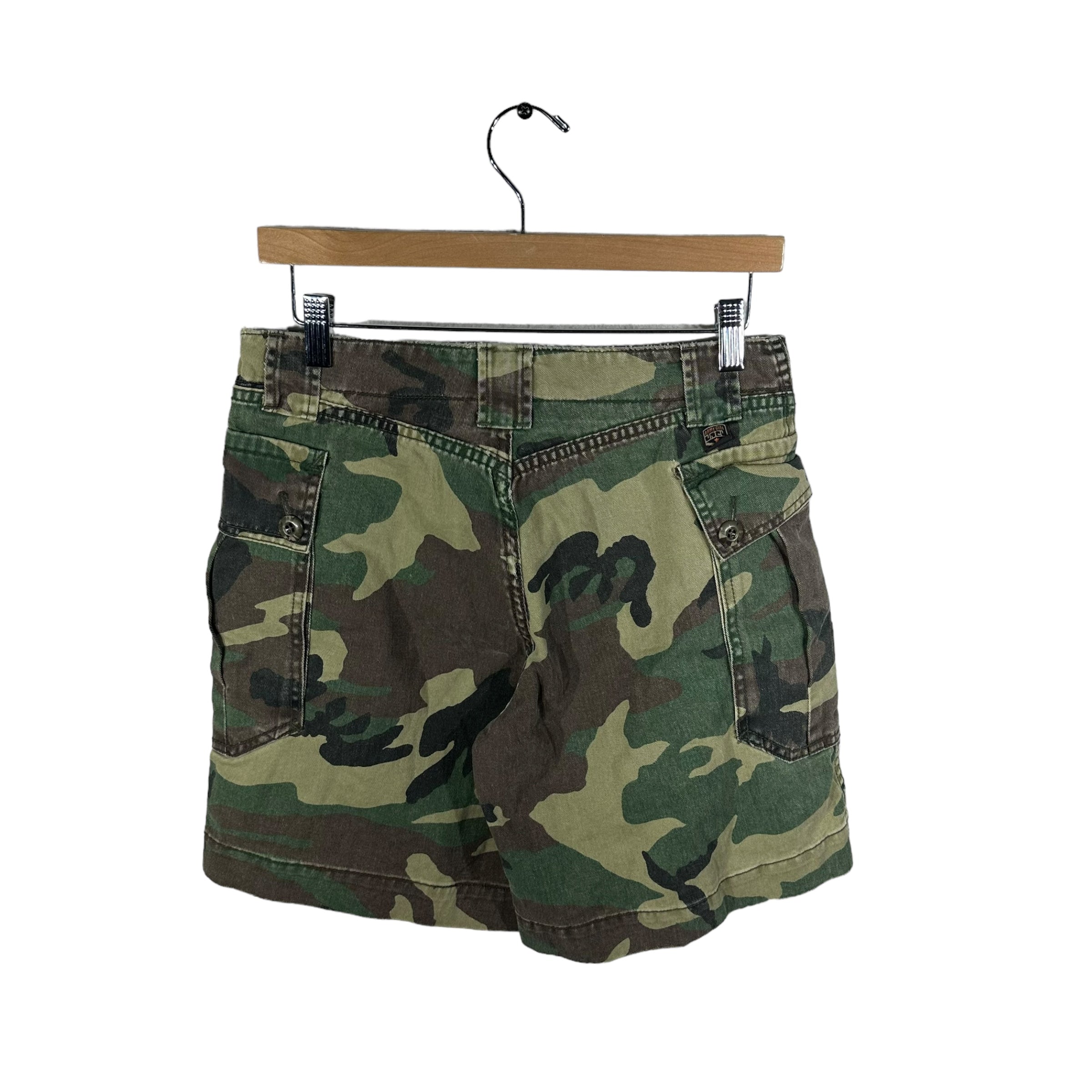 Vintage Army Girl Camo Cargo Shorts