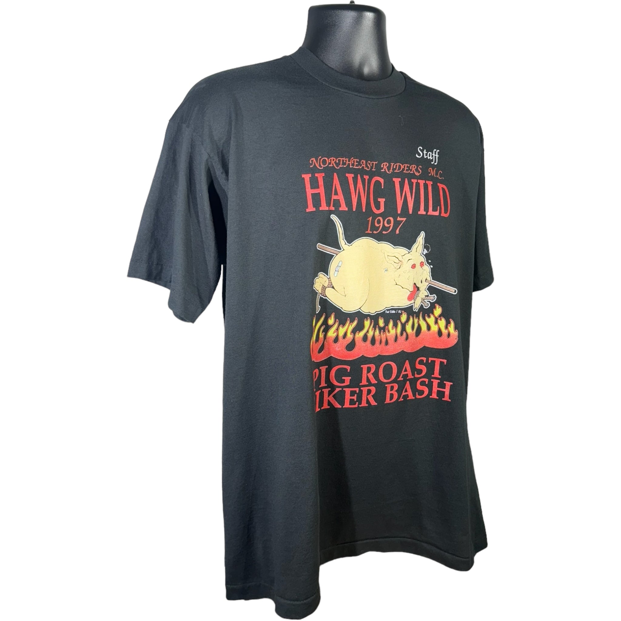 Vintage Hawg Wild Pig Roat Biker Bash Tee