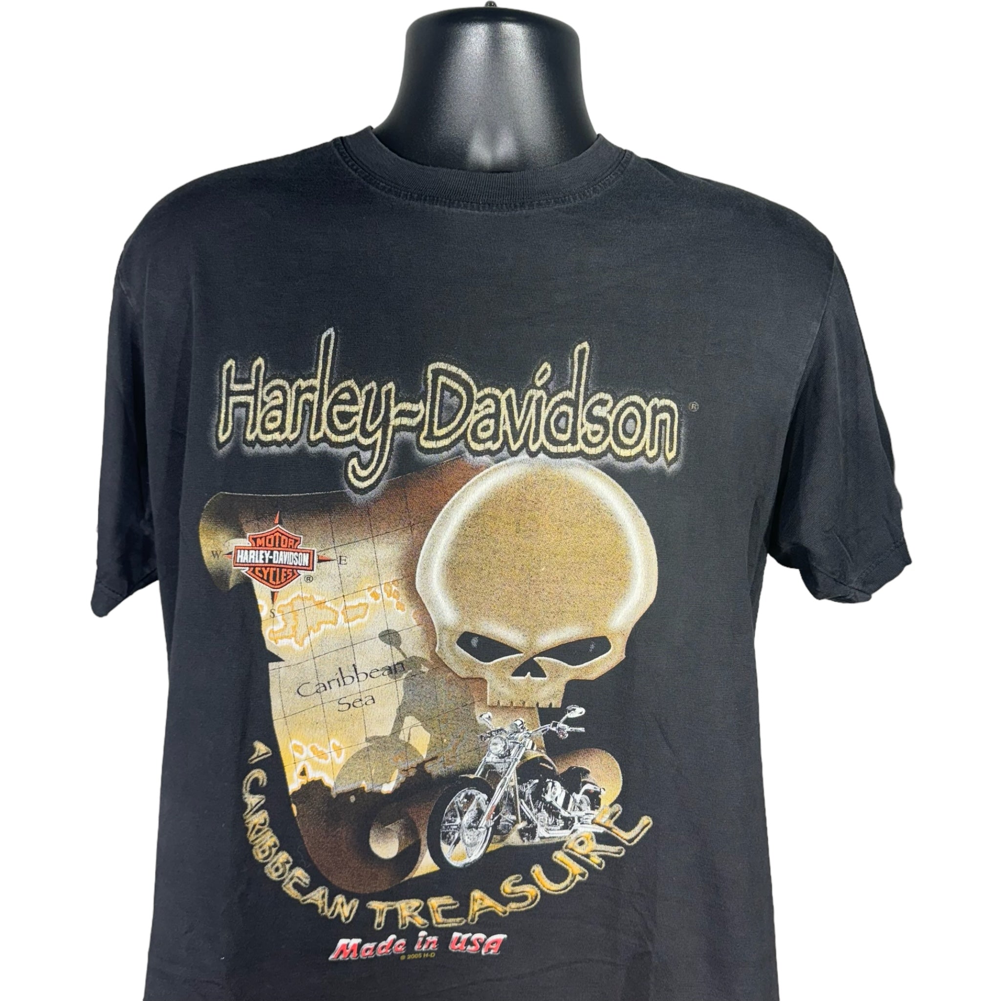 Harley Davidson Caribbean Treasure Map Tee