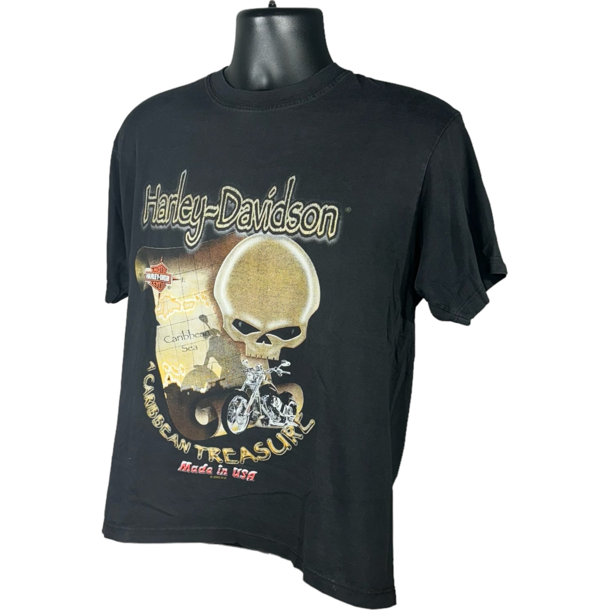 Harley Davidson Caribbean Treasure Map Tee