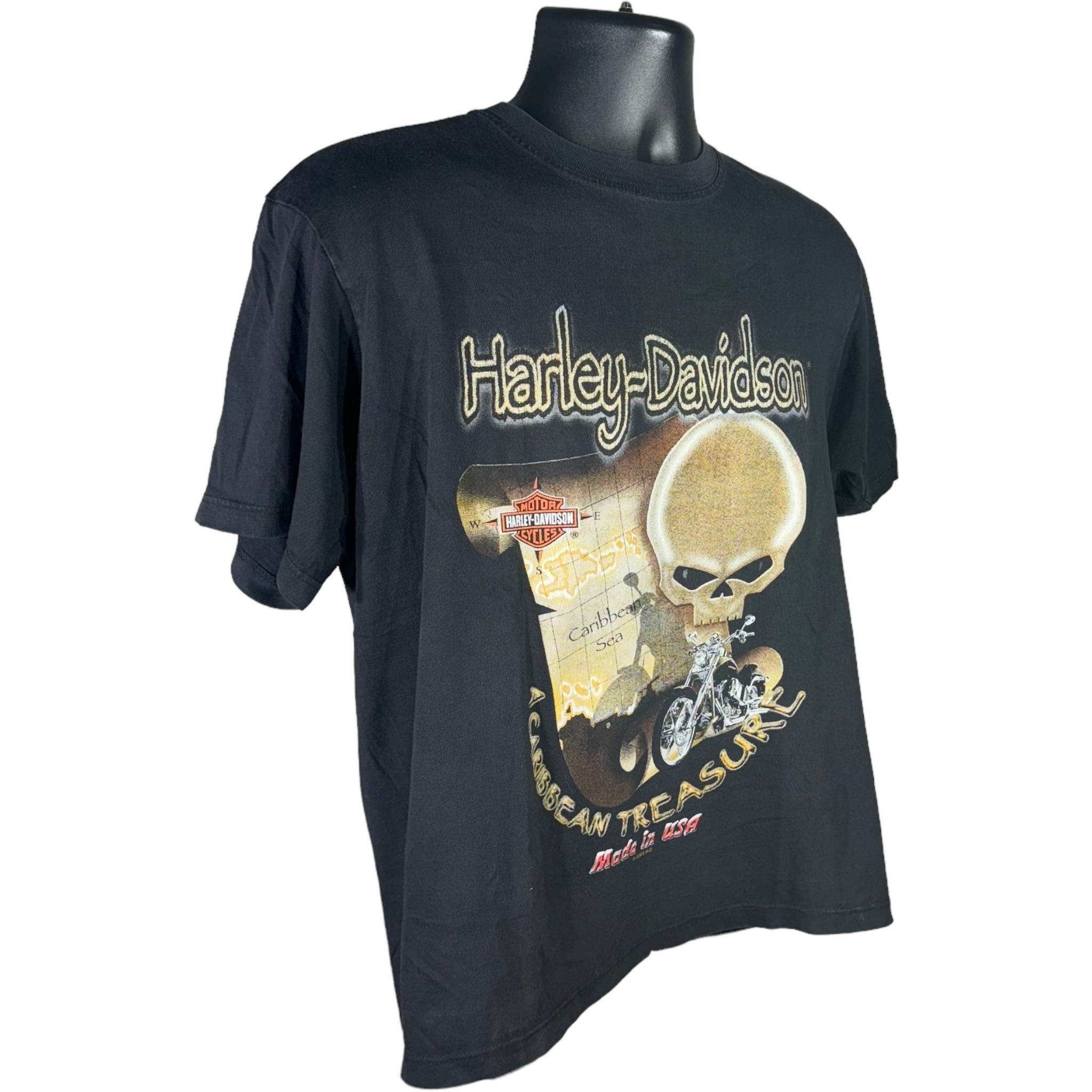 Harley Davidson Caribbean Treasure Map Tee