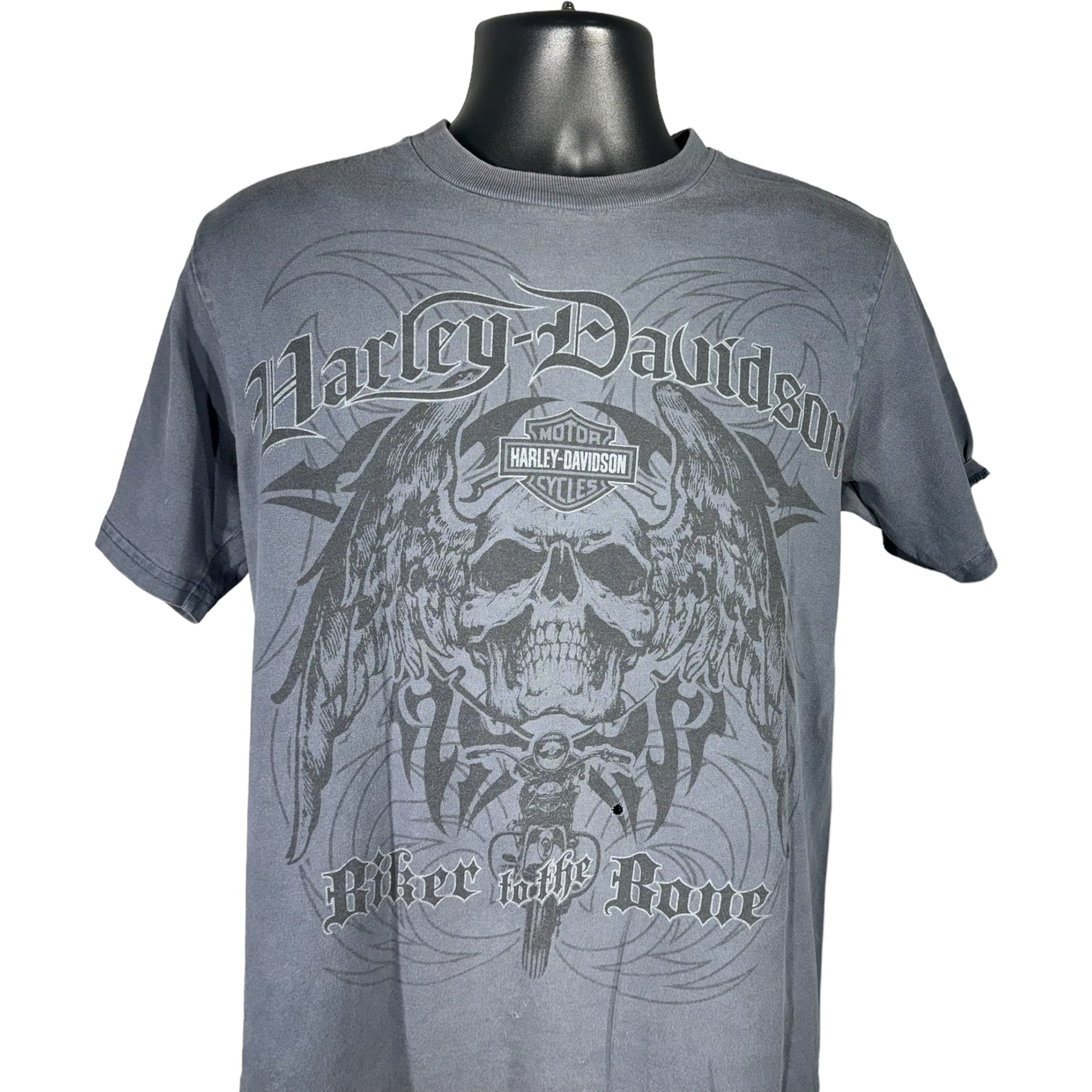 Y2K Harley Davidson Skull And Wings Tee