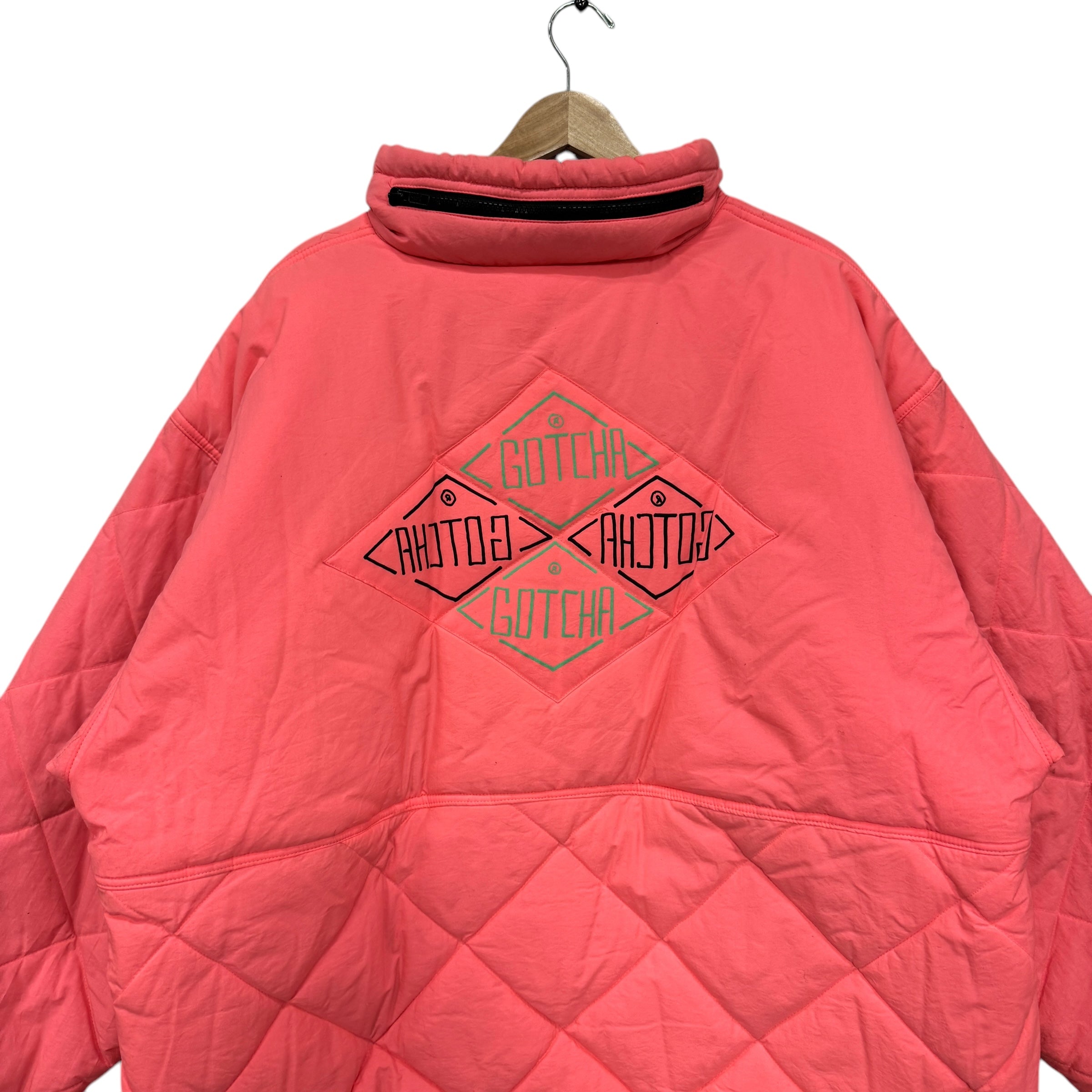 Vintage Gotcha Surf Quilted Quarter Zip Puffer Jacket