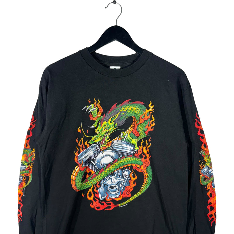 Flaming Dragon Biker Longsleeve