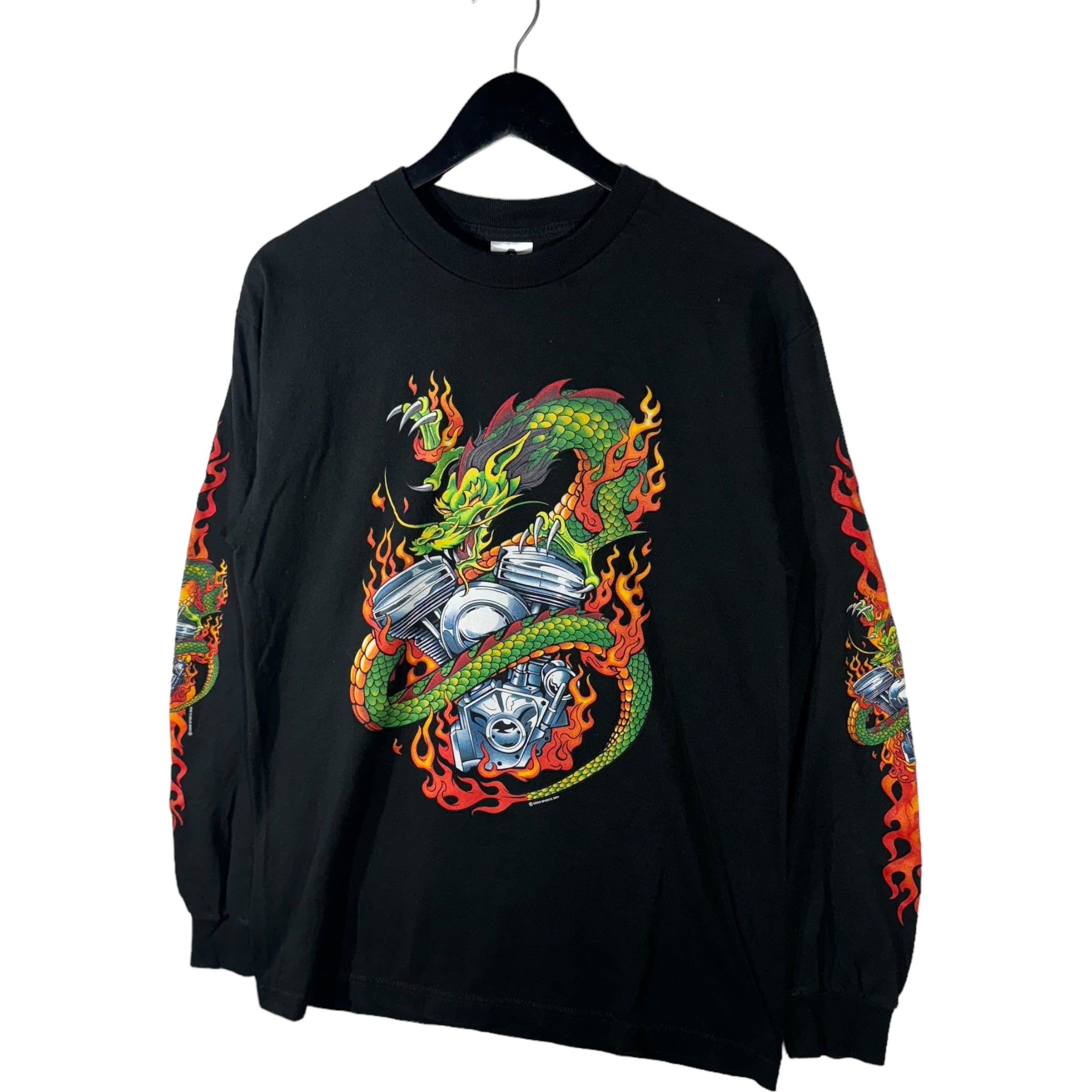 Flaming Dragon Biker Longsleeve