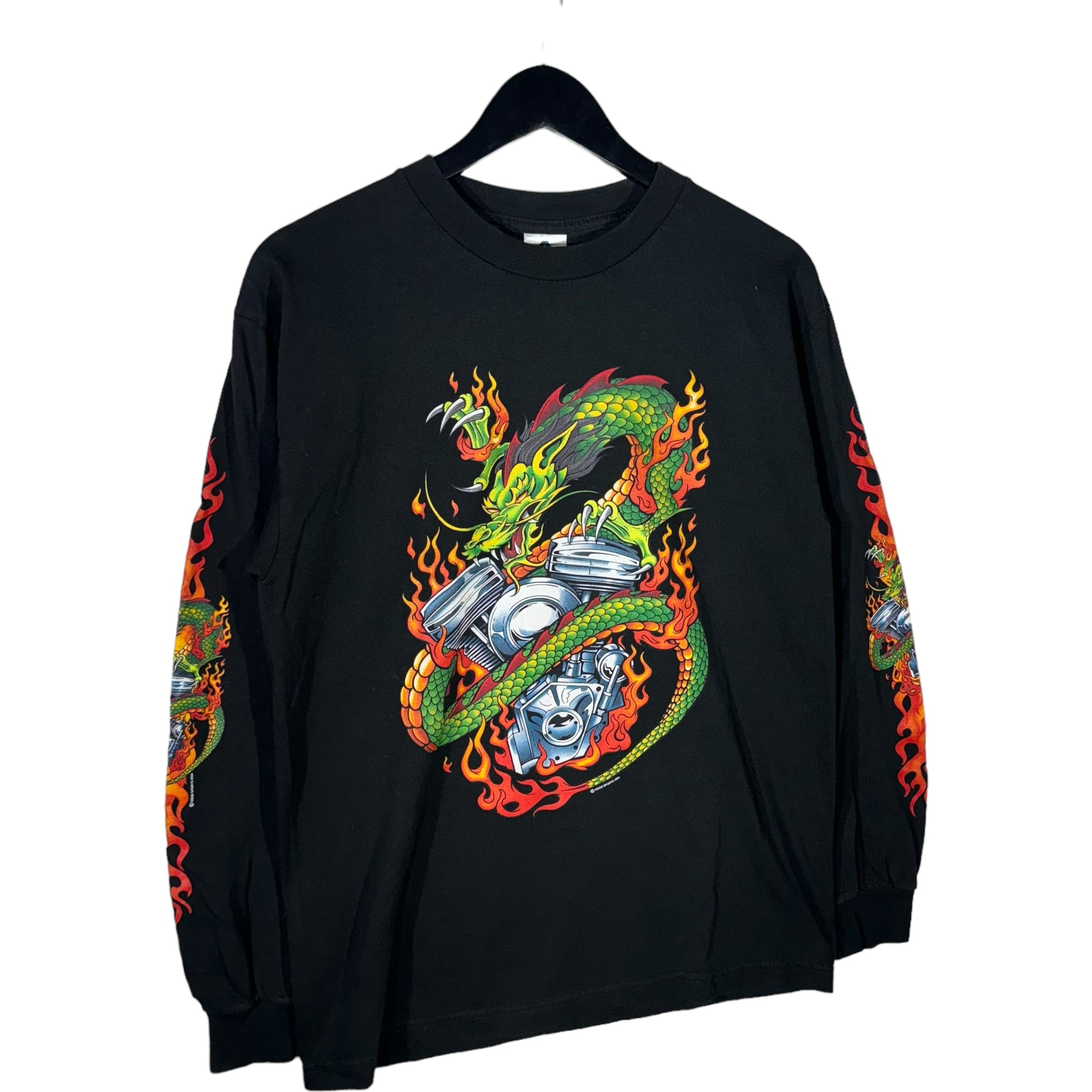 Flaming Dragon Biker Longsleeve