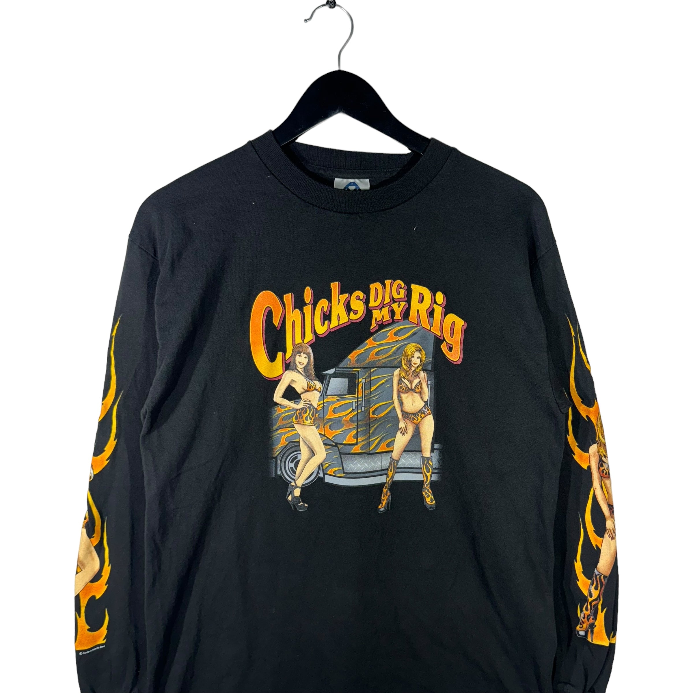 Chicks Dig My Rig Pinup Biker Longsleeve