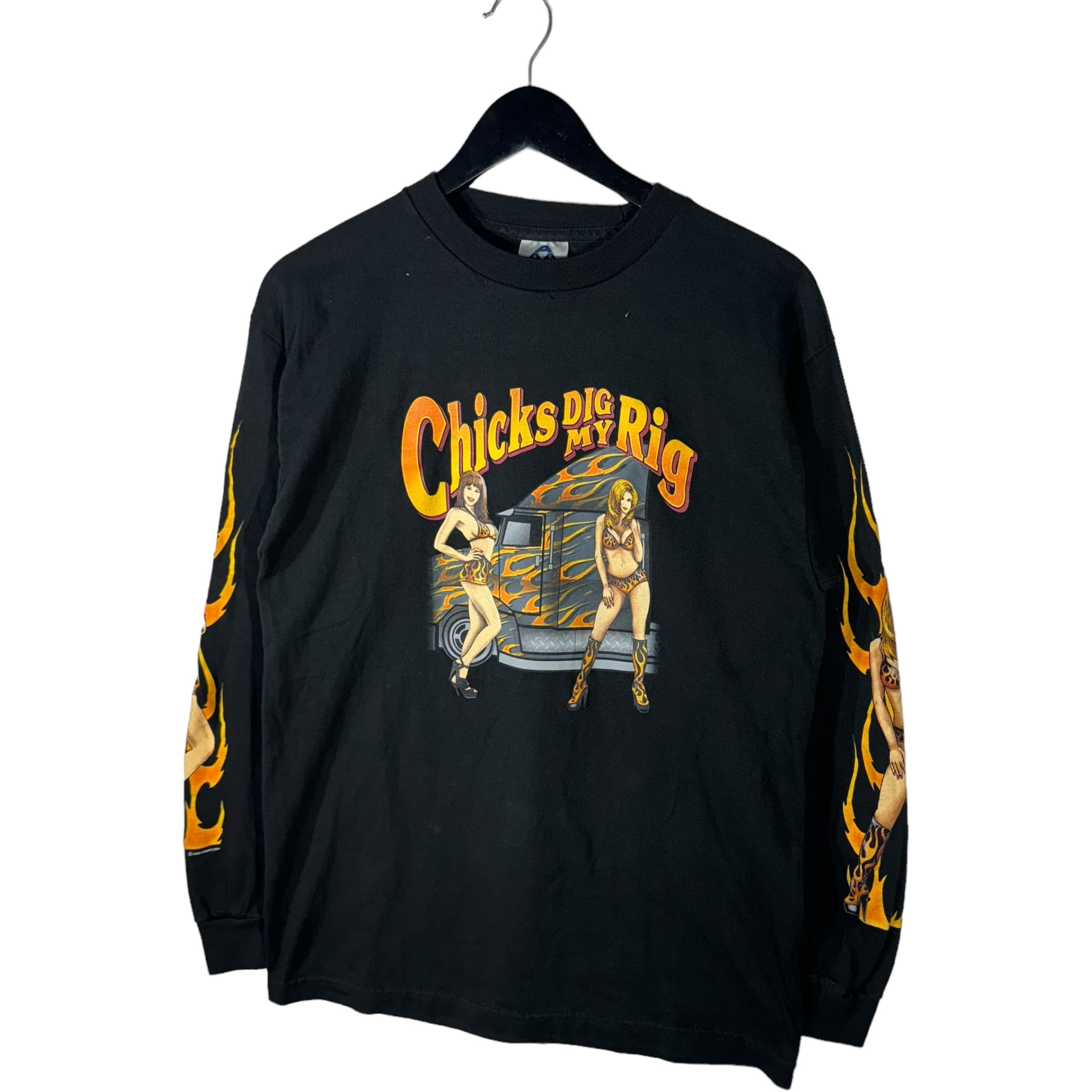 Chicks Dig My Rig Pinup Biker Longsleeve