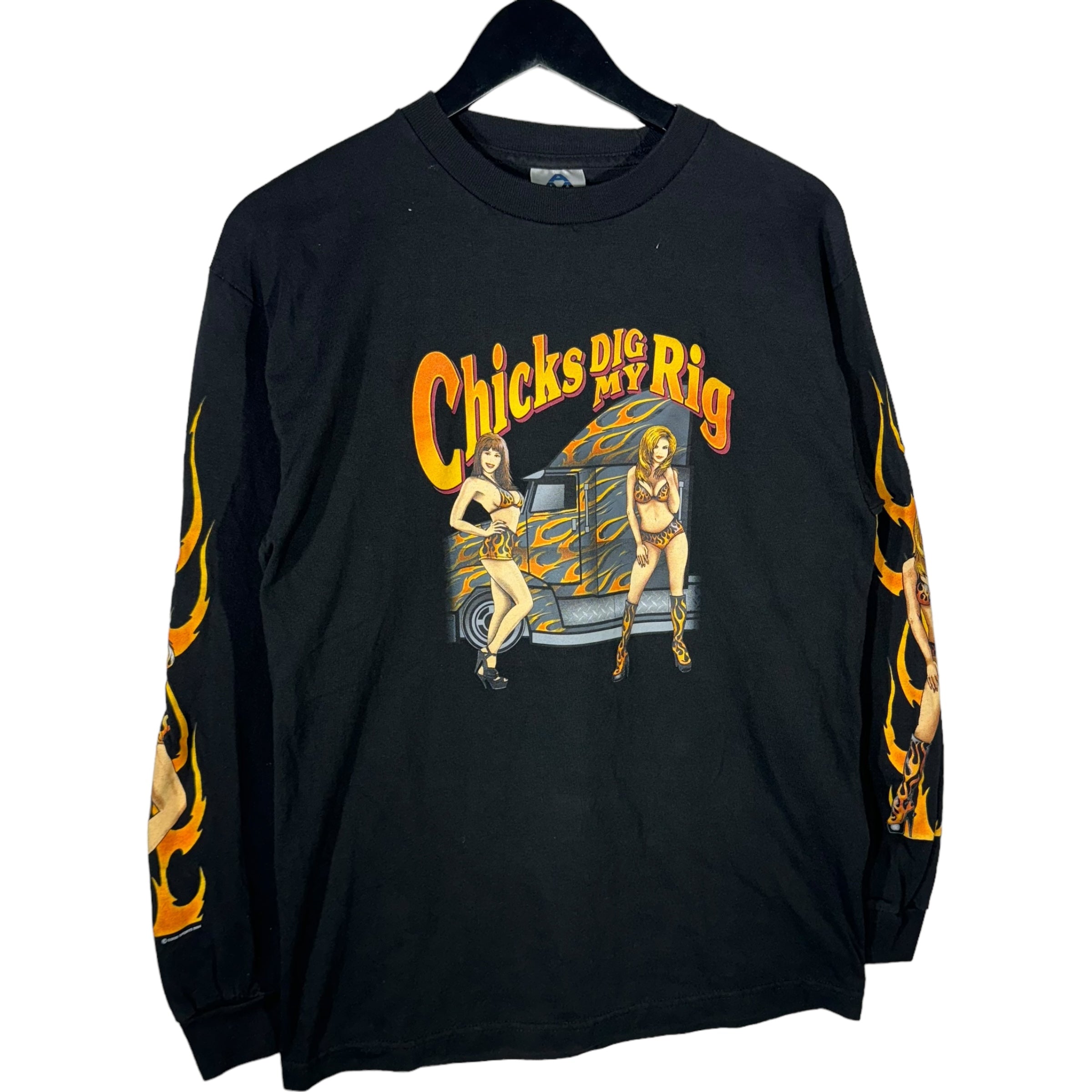 Chicks Dig My Rig Pinup Biker Longsleeve