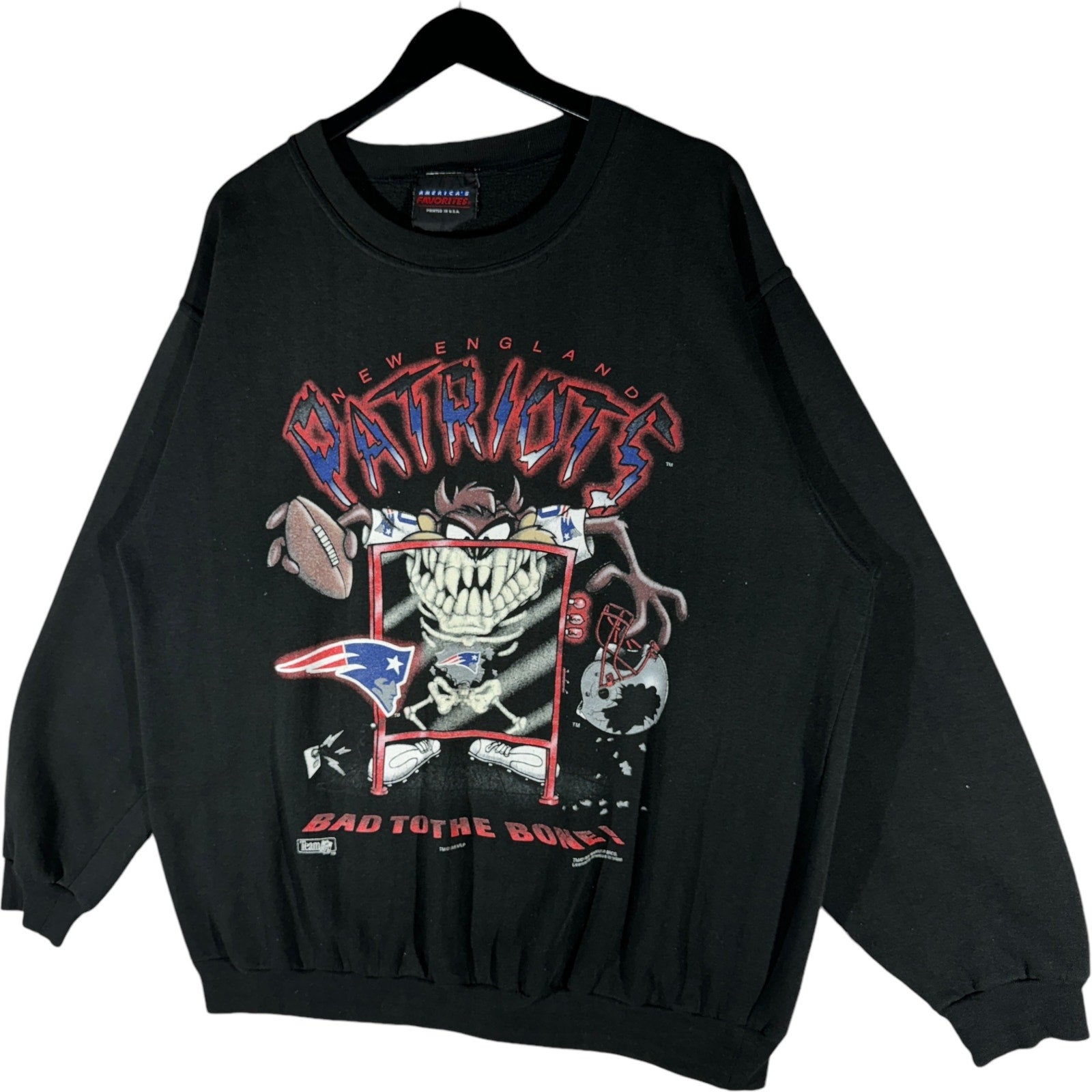 Vintage New England Patriots "Bad To The Bone" Taz Crewneck