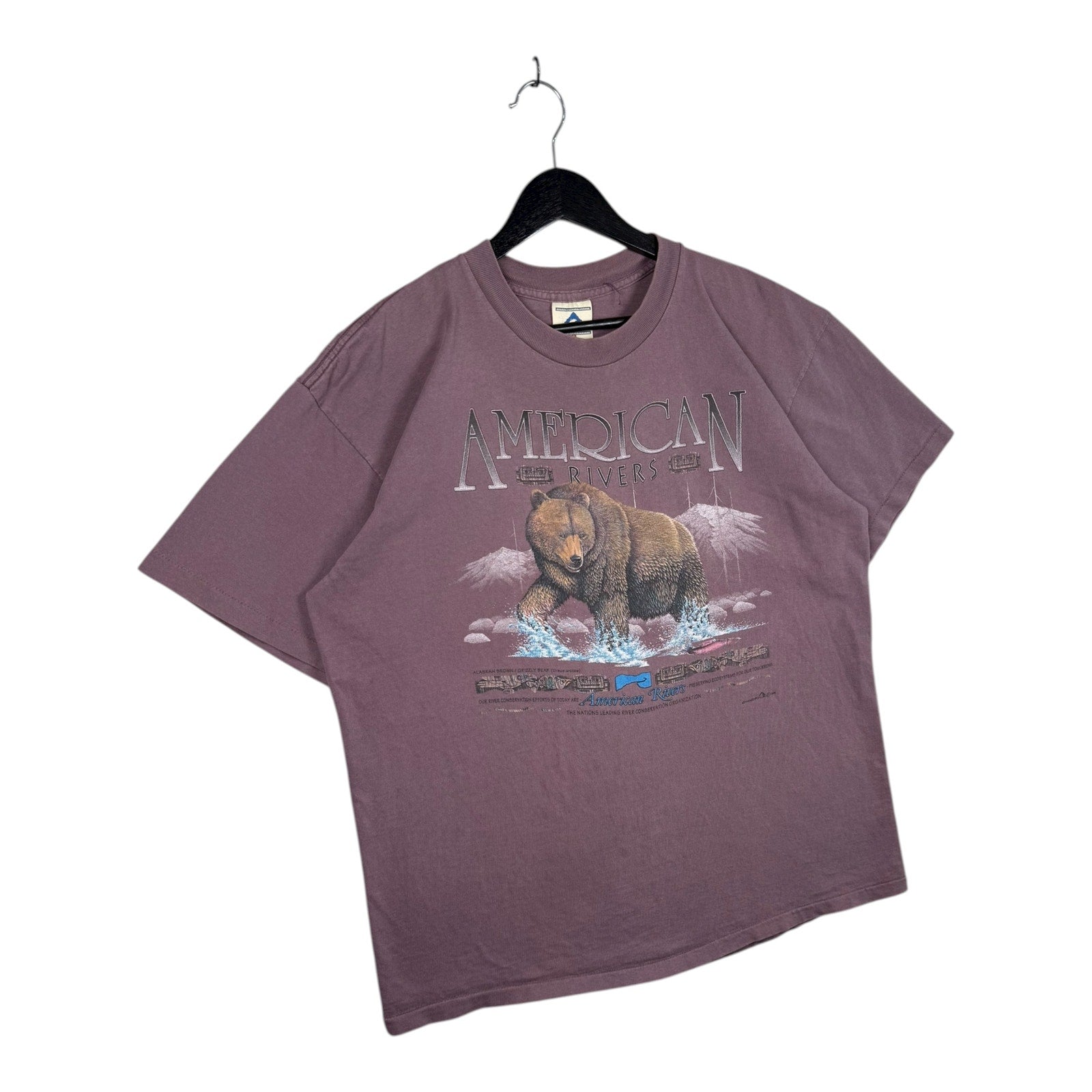 Vintage American Rivers Grizzly Bear Graphic T-Shirt