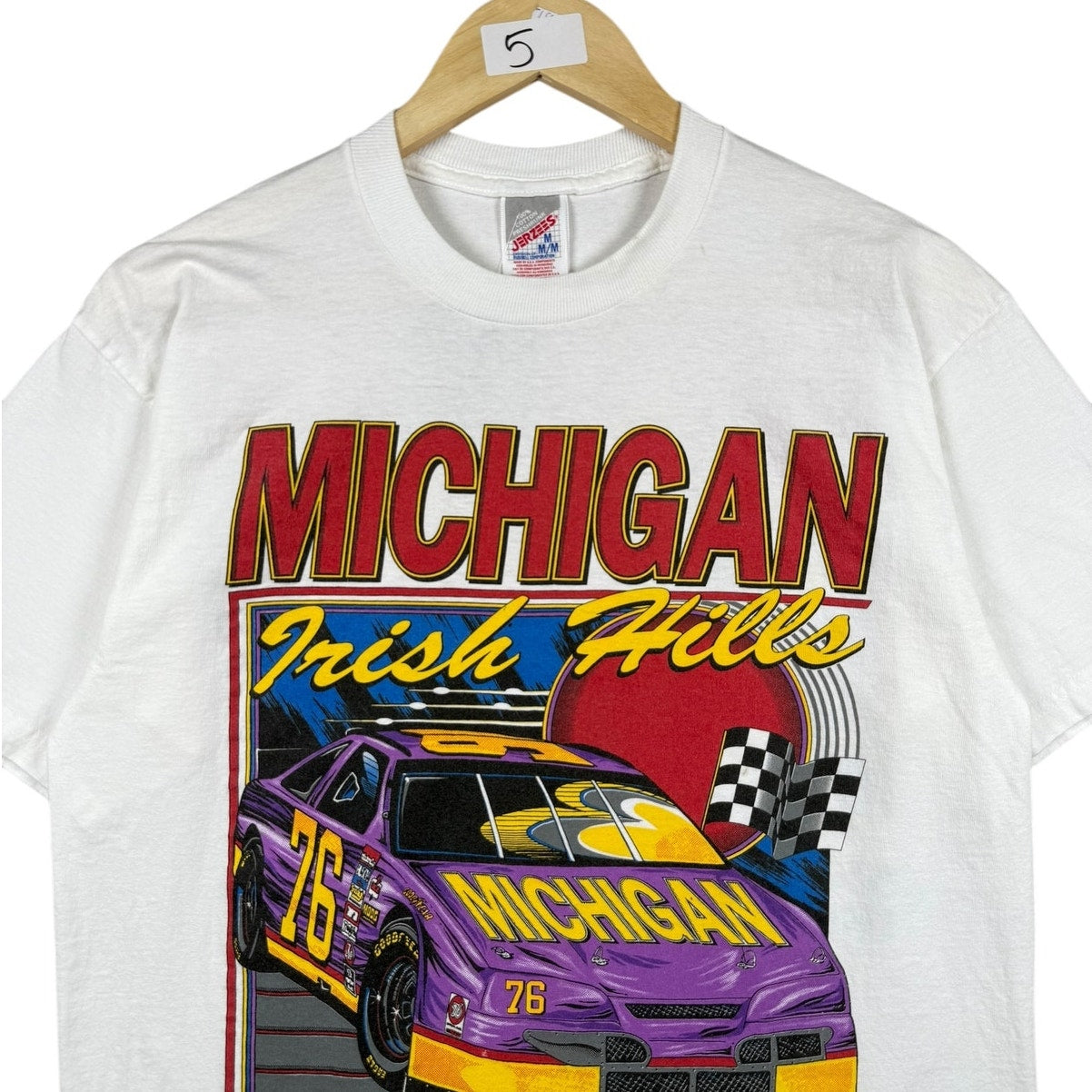 Vintage Michigan Irish Hills Racing Car Graphic T-Shirt