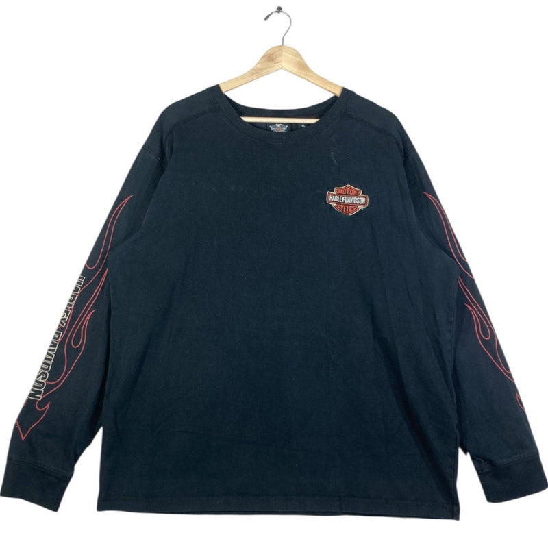 Vintage Harley Davidson Flame Sleeve Graphic Long Sleeve