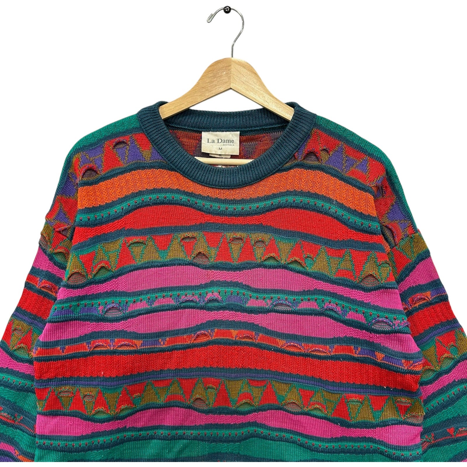 Vintage La Dame 3D Knit Sweater 90s