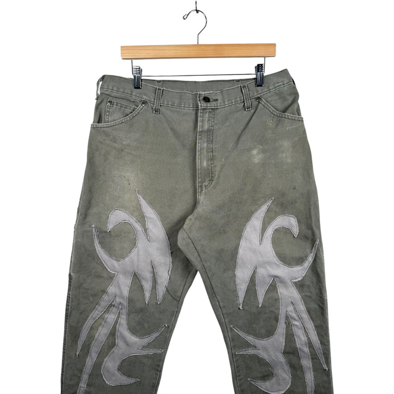 Vintage Dickies Patchwork Carpenter Denim Jeans 35x30.5