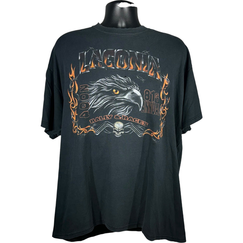 Vintage Lagonia Flaming Eagle Motorcycle Tee 2004