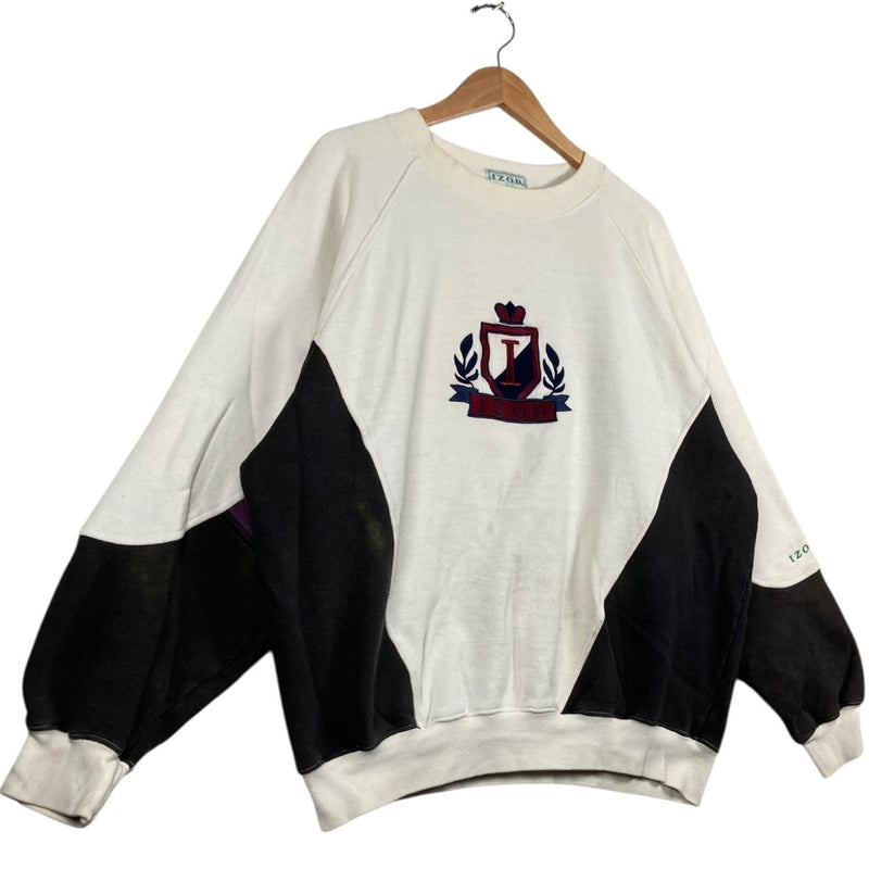 Vintage IZOD Two Tone Embroidered Logo Crewneck