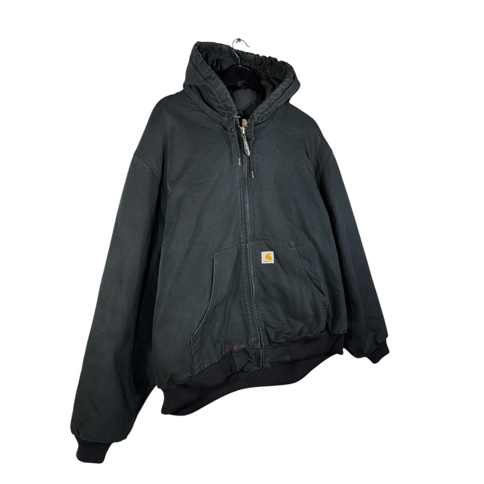 Vintage Carhartt Canvas Hooded Full Zip Quilted Workwear Jacket