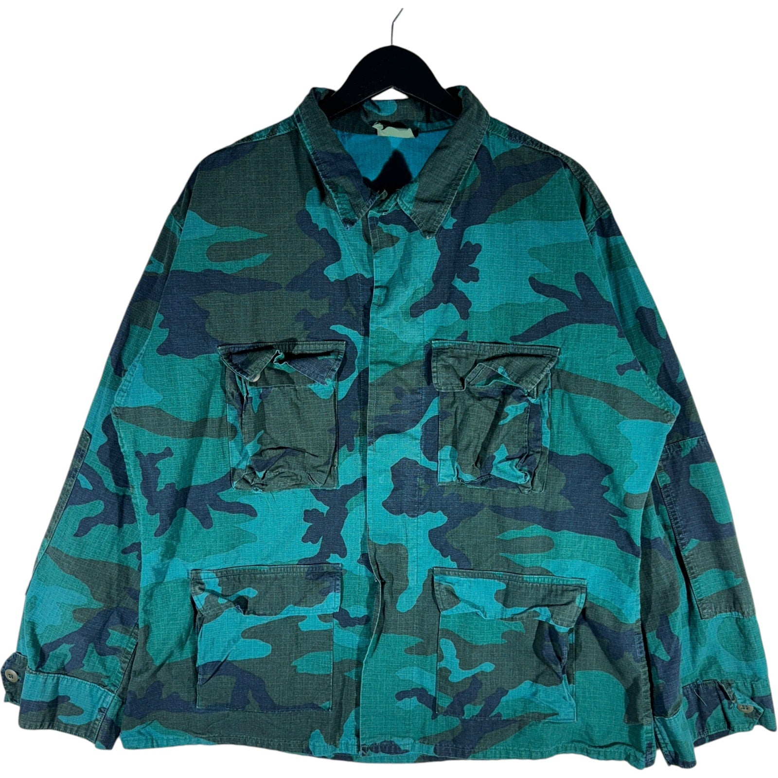 Vintage Overdye Camo Military Light Jacket