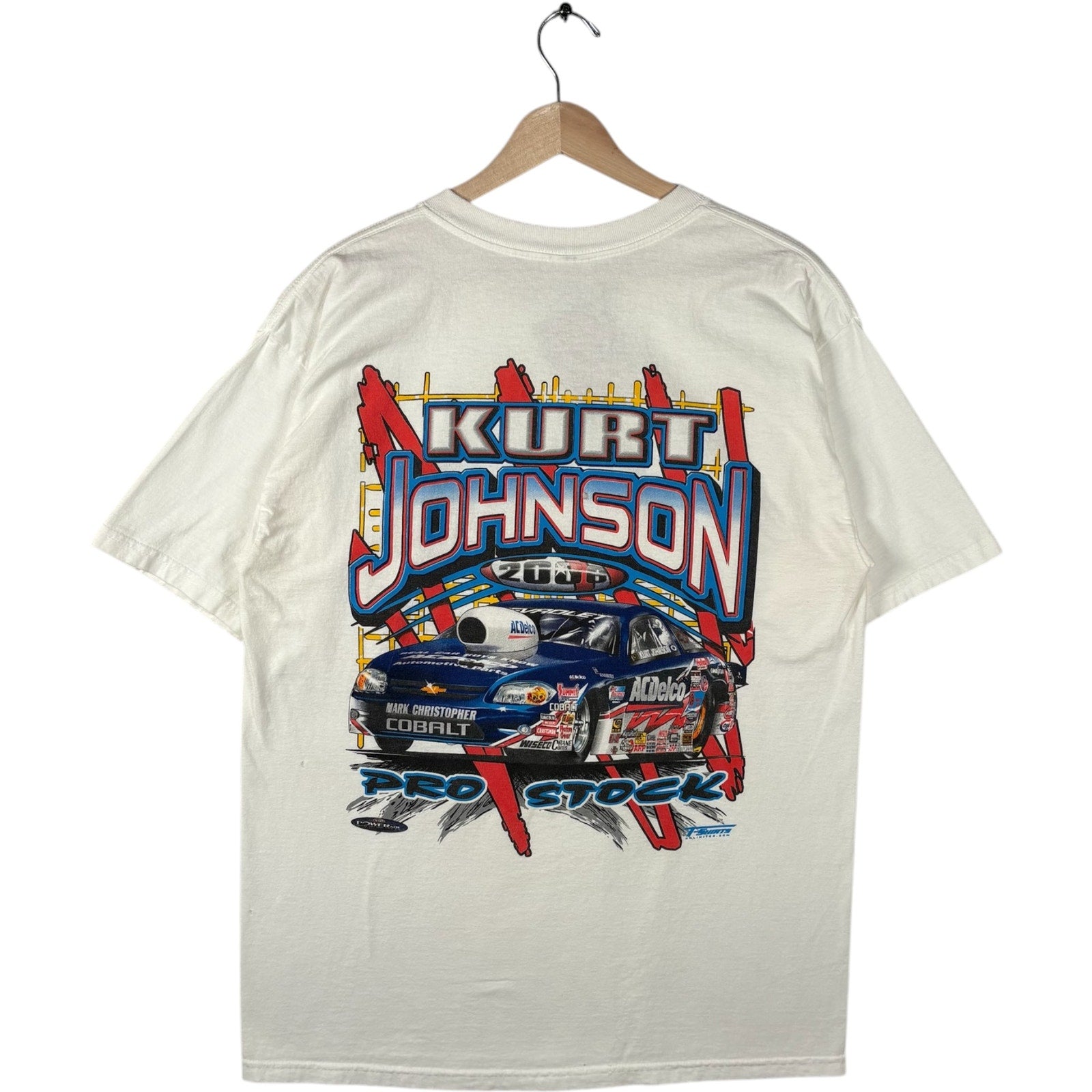 Vintage Kurt Johnson Pro Stock Car Racing Double Sided Tee