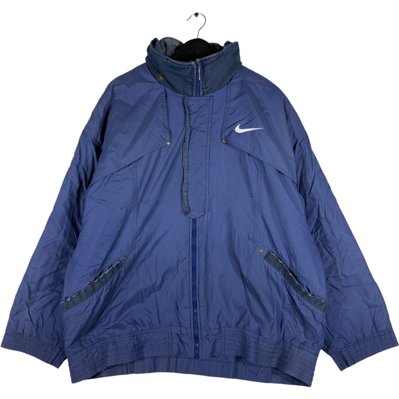 Vintage Nike Hidden Hood 1/4 Zip Light Jacket